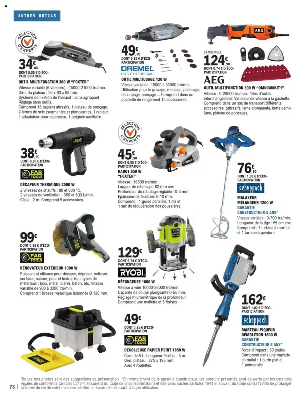  | Page: 78 | Produits: Câble, Clé, Marteau, Sac de transport