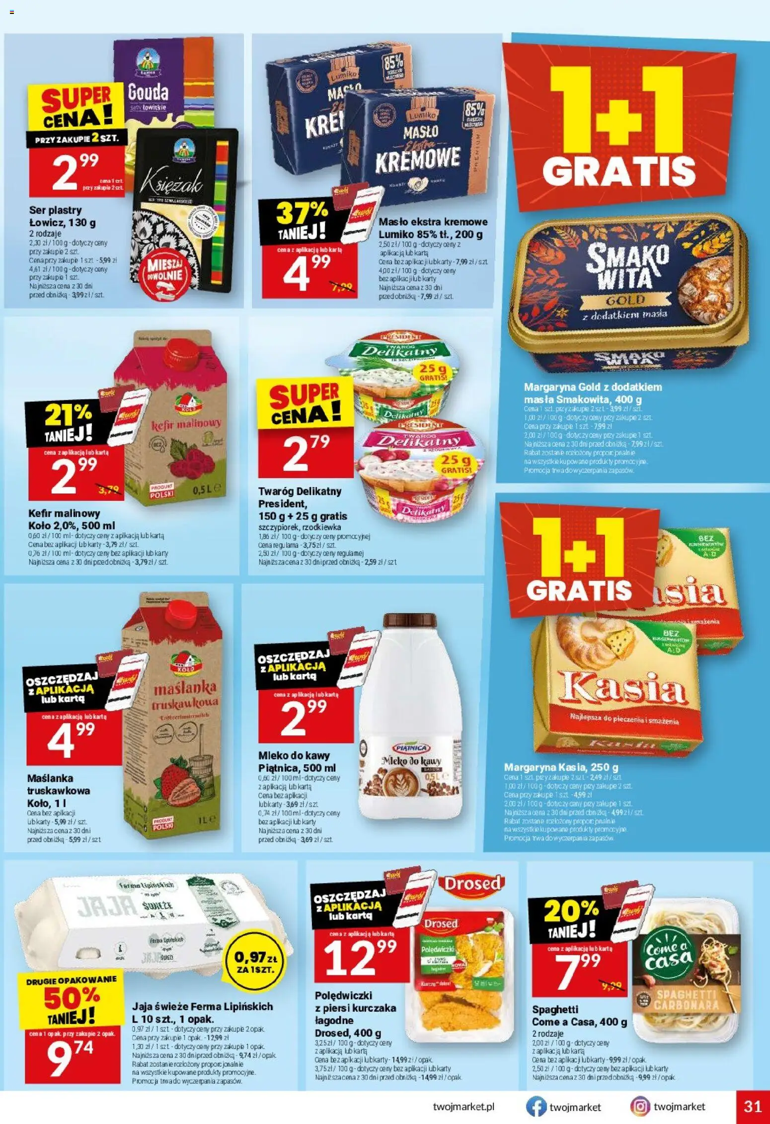 Twój Market gazetka od 28.04.2026 | Strona: 31 | Produkty: Carbonara, Piersi, Maślanka, Mleko do kawy