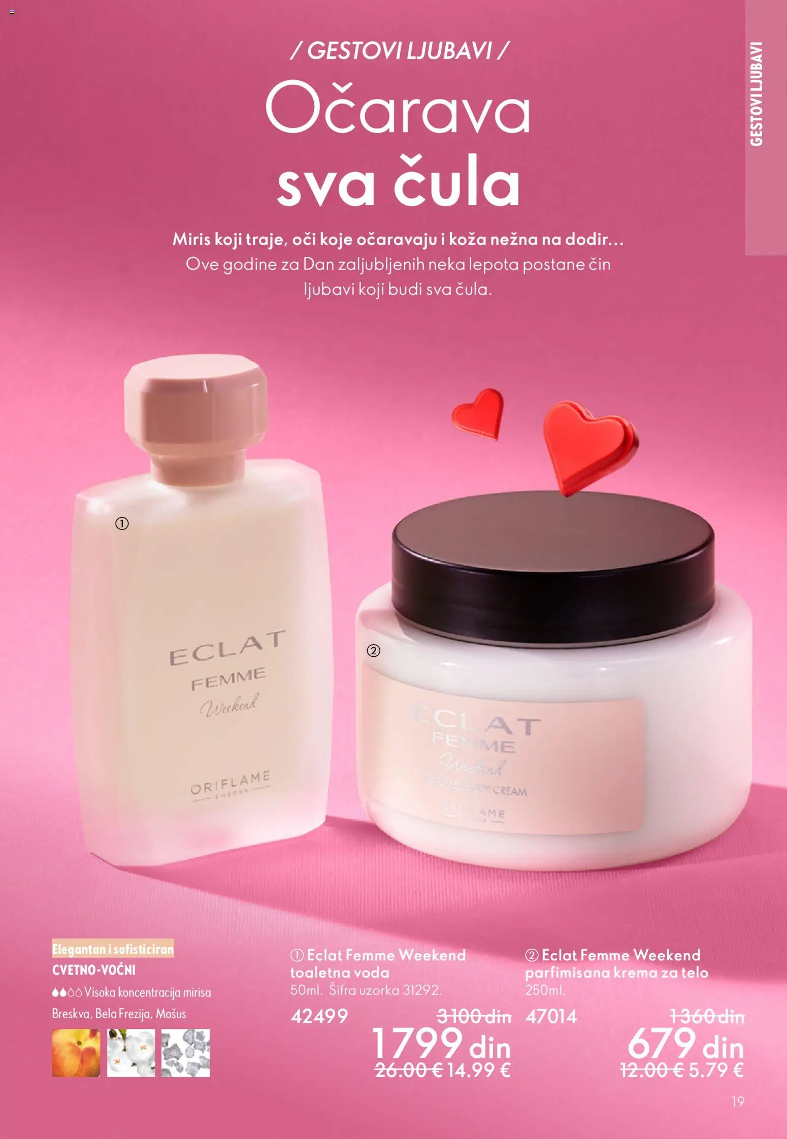 Oriflame katalog - važi od 28.01.2026 | Strana: 19 | Proizvode: Miris, Toaletna voda, Krema, Krema za telo