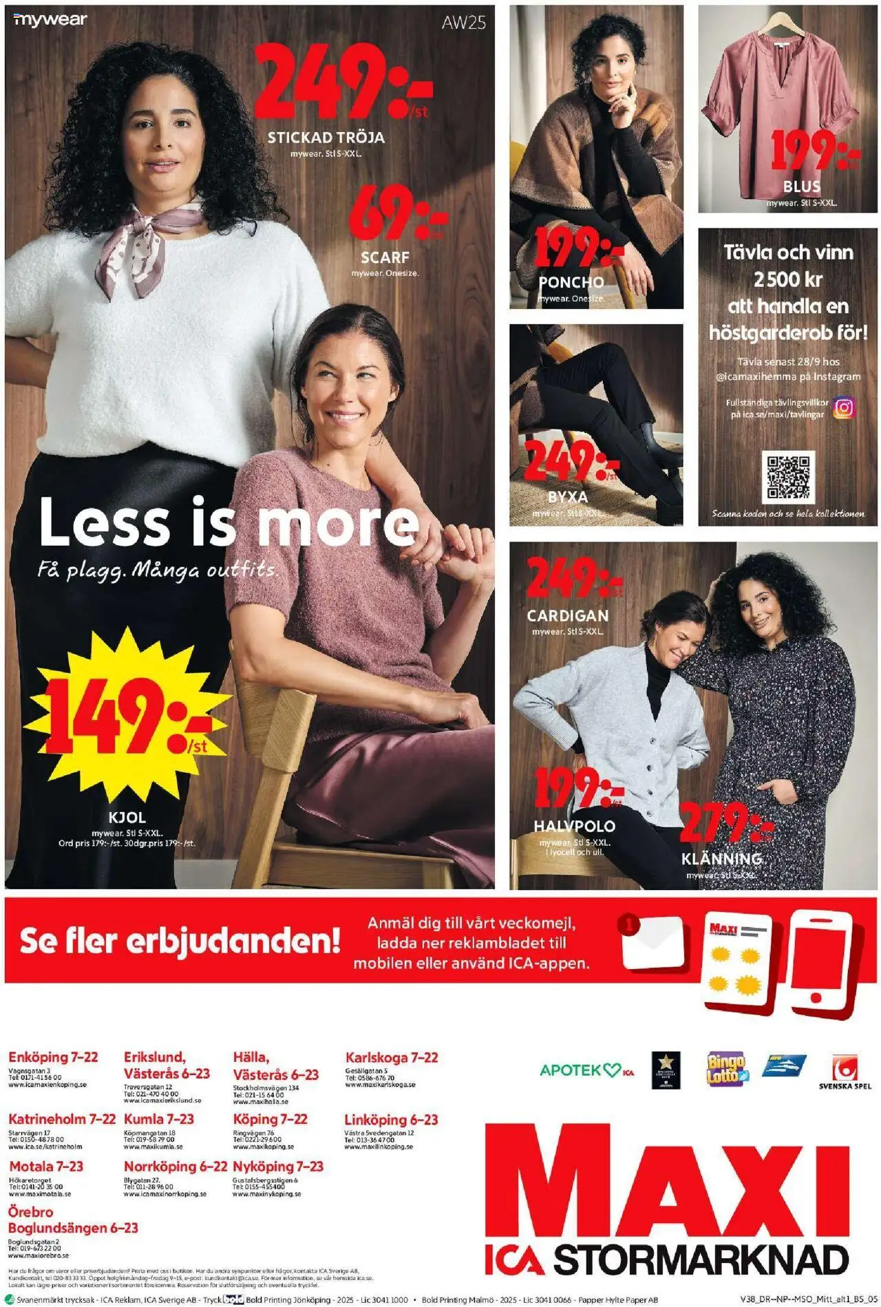 ICA Maxi reklamblad aktuell från 15.09.2025 | Sida: 14 | Produkter: Stickad tröja, Blus, Klänning, Spel