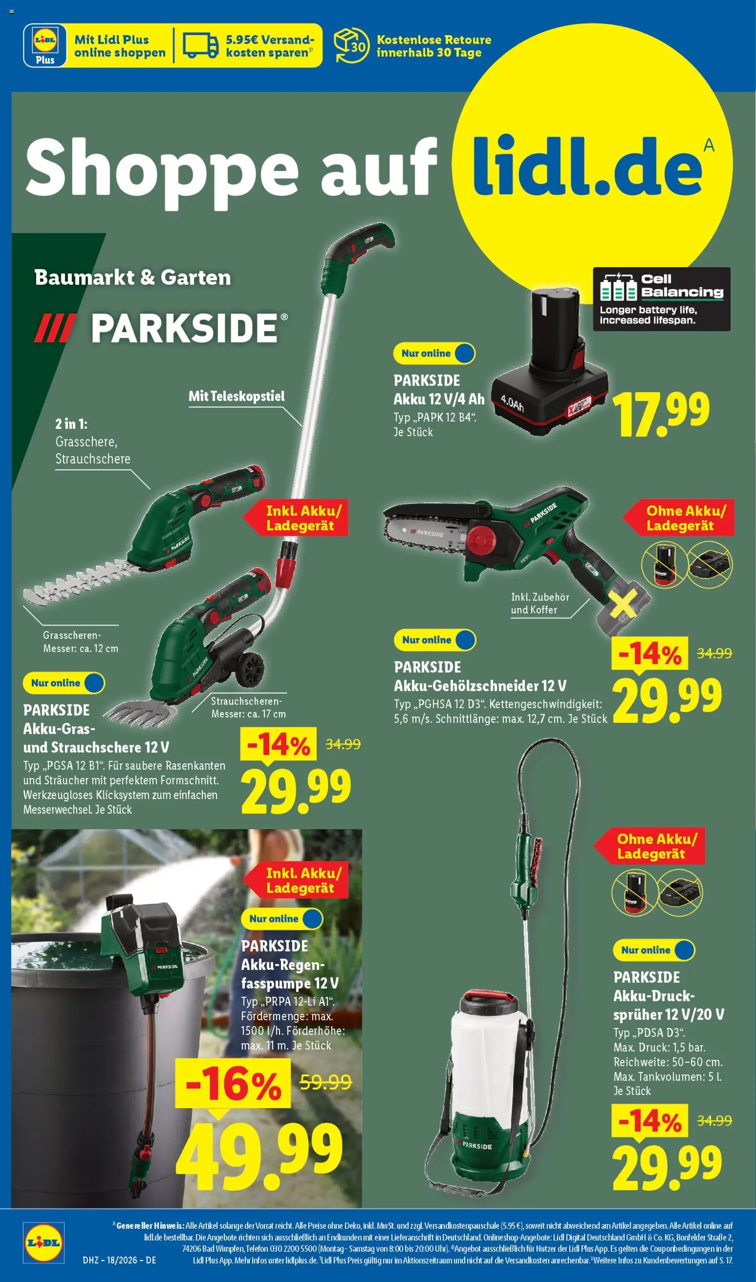 Lidl Německo leták od 27.04.2026 | Strana: 2 | Produkty: Parkside, Telefon