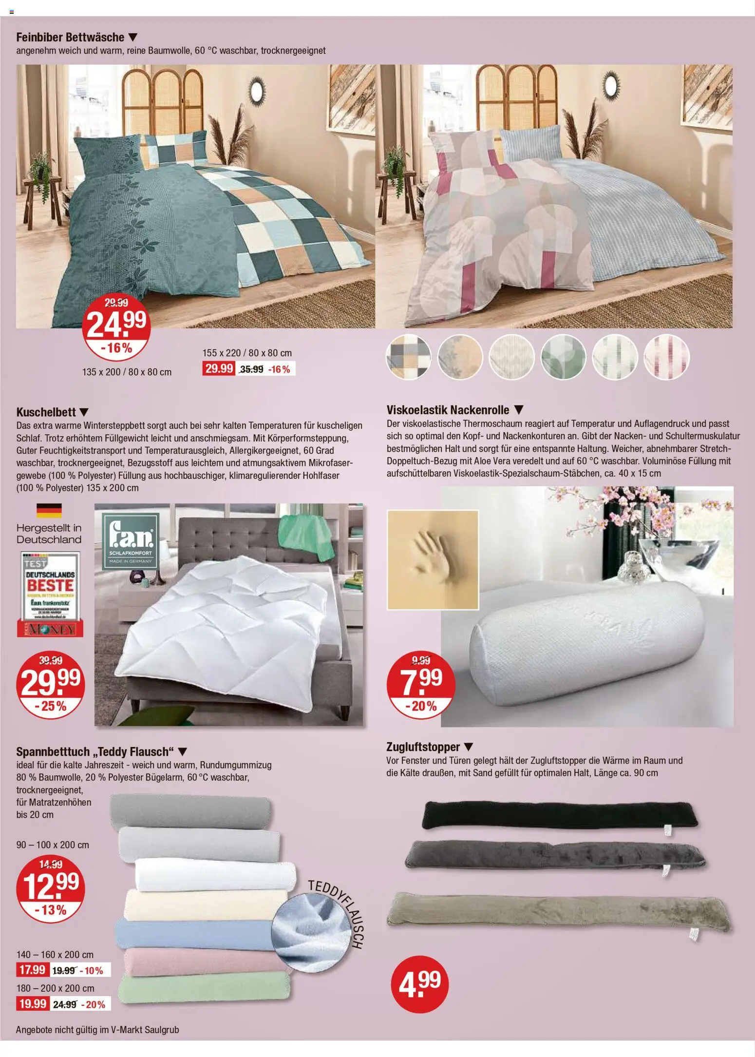 V-Markt - Hallertau / Oberpfalz – gültig ab 23.10.2025 | Seite: 20 | Produkte: Bettwäsche