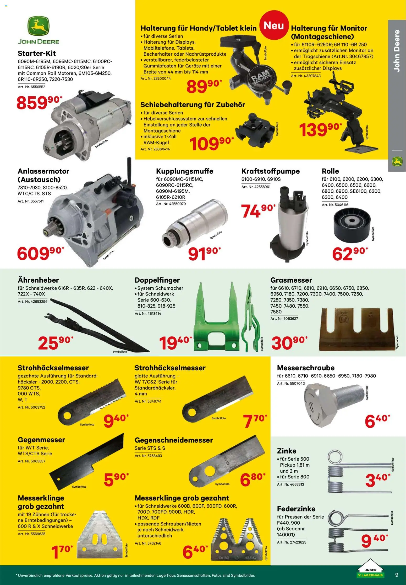 Lagerhaus Verschleißteile & Zubehör gültig ab 01.01.2026 | Seite: 9 | Produkte: Monitor