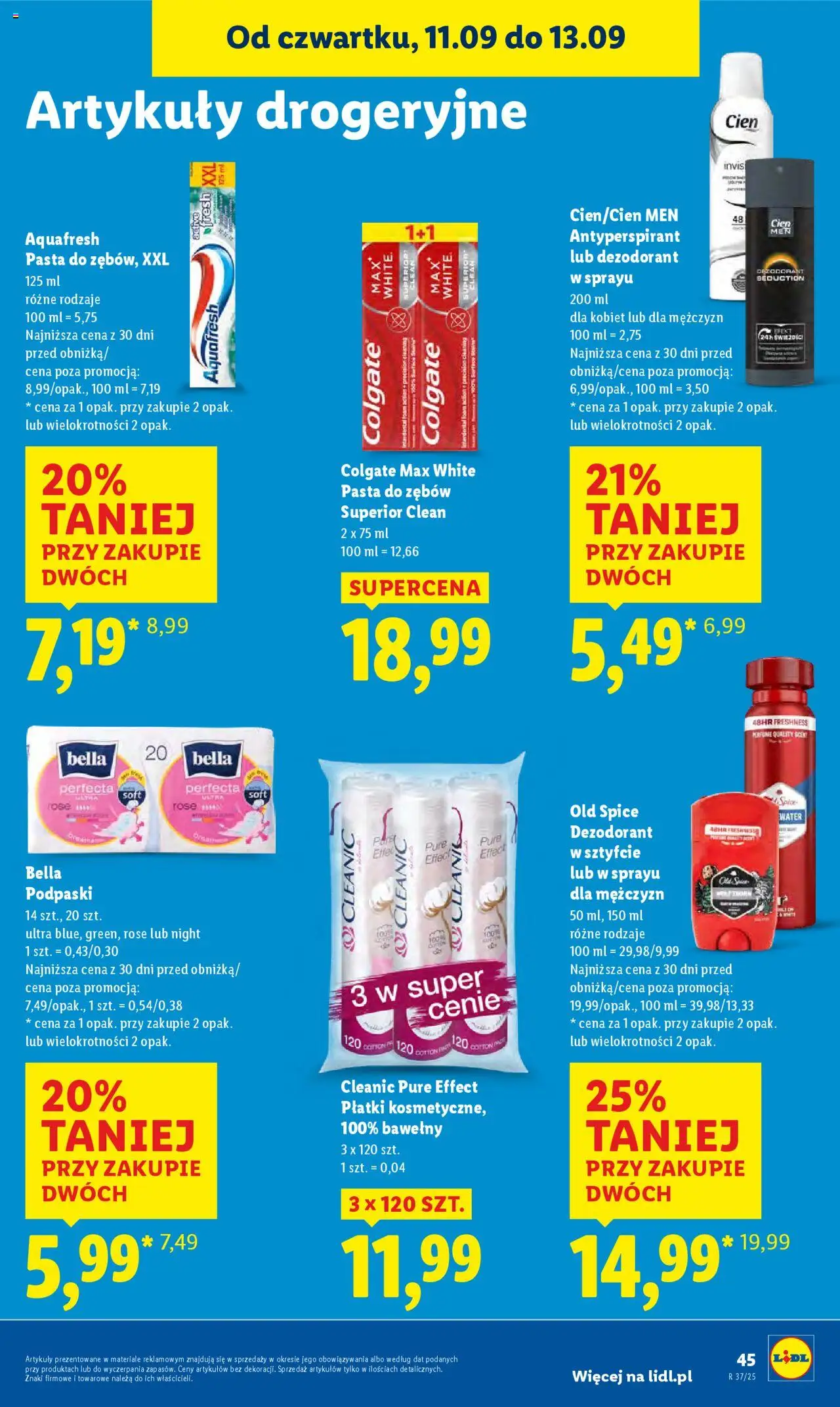Lidl Gazetka od 11.09.2025 | Strona: 51 | Produkty: Podpaski, Płatki, Dezodorant, Old spice