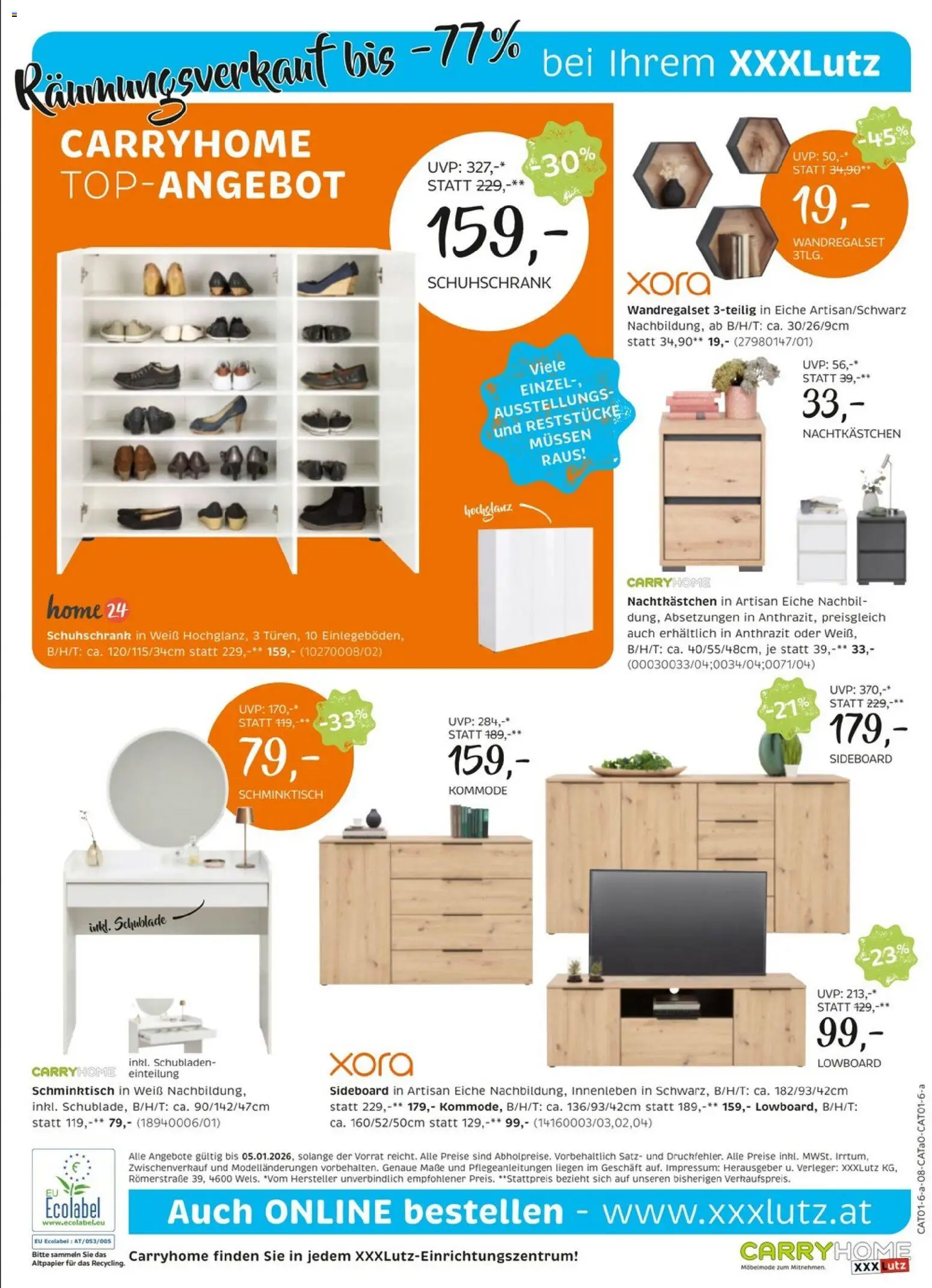 XXXLutz Carry Home Räumt bis -77% gültig ab 22.12.2025 | Seite: 8 | Produkte: Kommode