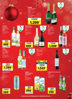 Spar Akciós újság - amely érvényes a következő dátumtól: 18.12.2025 | Oldal: 23 | Termékek: Sör, Fehérbor, Vörösbor, Feferoni
