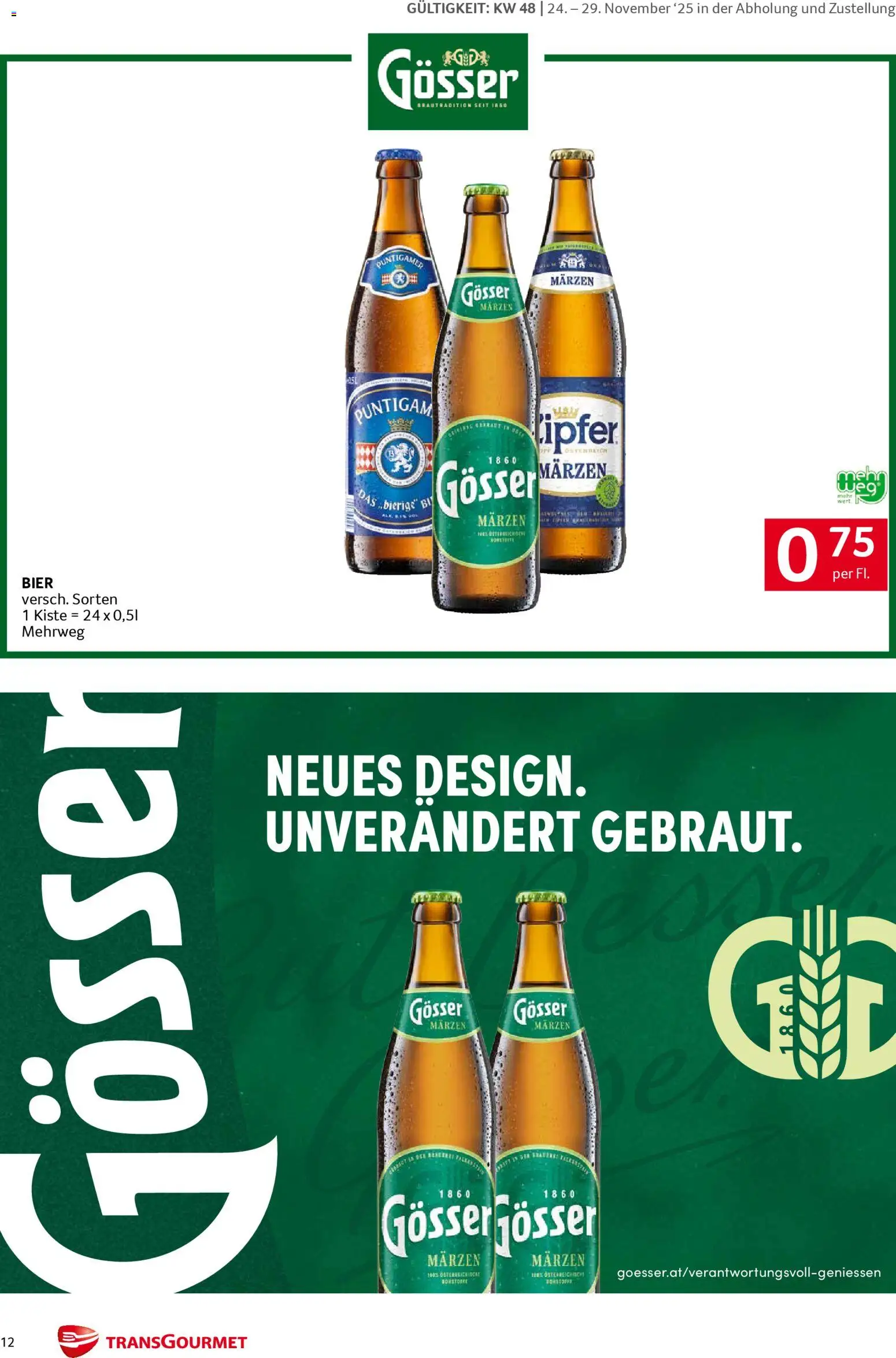 Transgourmet Markenfestwoche gültig ab 24.11.2025 | Seite: 12 | Produkte: Bier