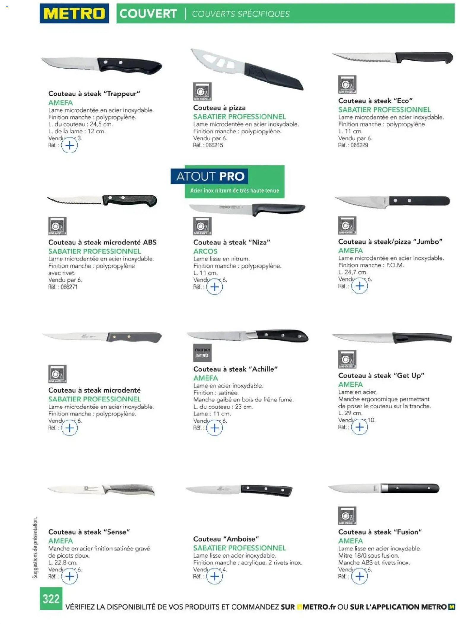 {H1} | Page: 322 | Produits: Couteau, Pizza