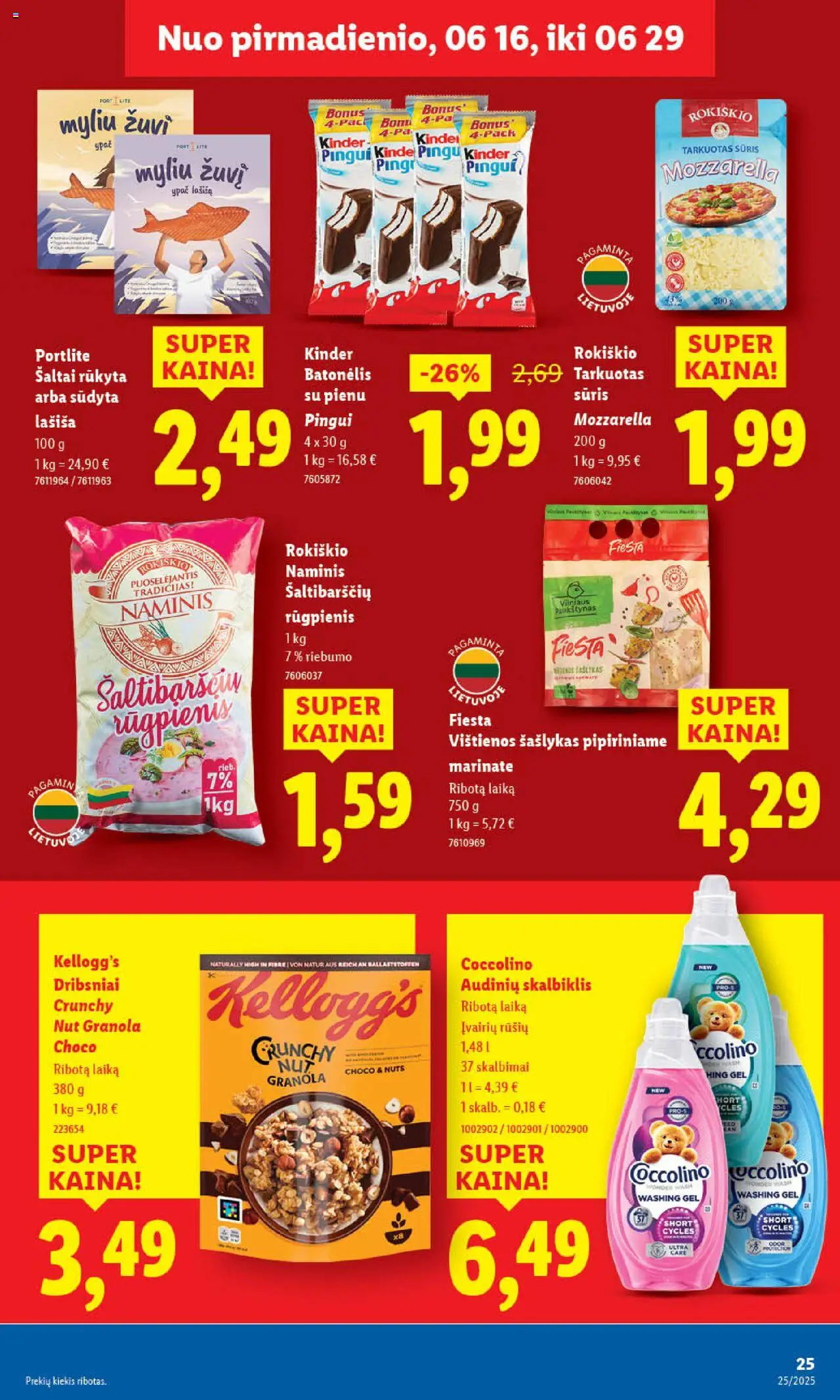 LIDL leidinys│galioja nuo 16.06.2025 | Puslapis: 25 | Prekių: Vištienos, Sūris, Dribsniai