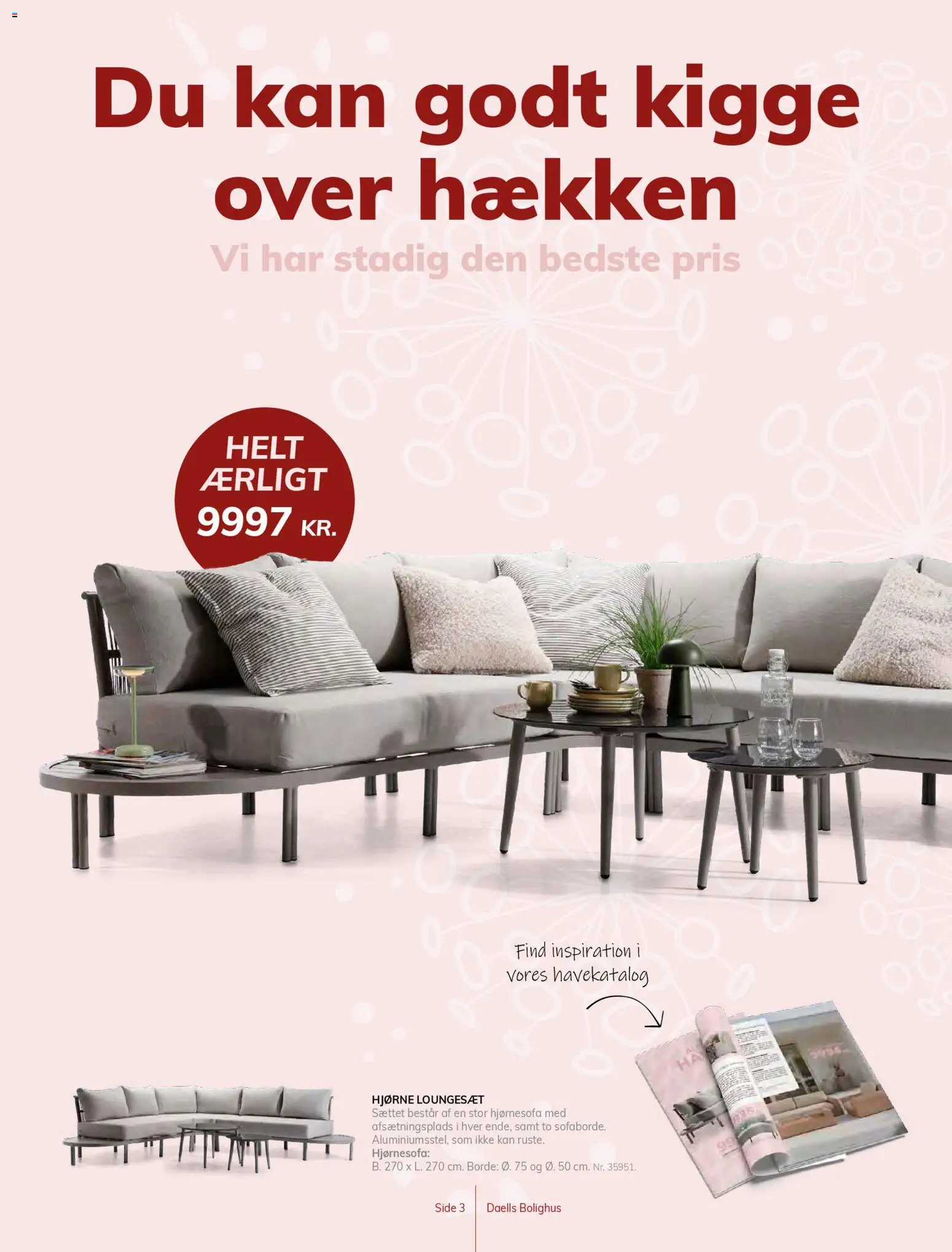 Daells Bolighus tilbudsavis – gyldig fra 29.04.2026 | Side: 3 | Produkter: Hjørnesofa, Loungesæt, Søm