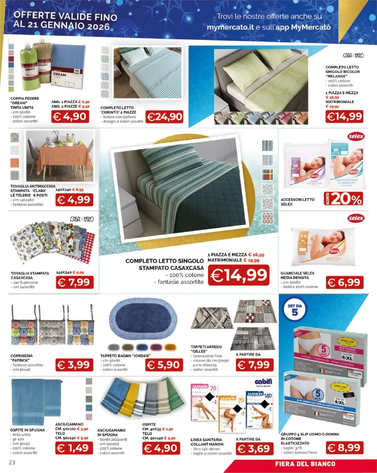 Volantino Mercatò del 29.12.2025 | Pagina: 23 | Prodotti: Spugna, Slip, Cappuccio, Coprisedia