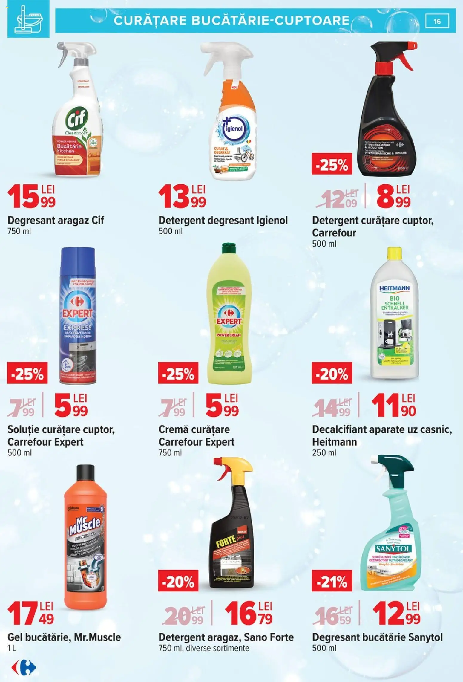 Noul catalog Carrefour – valabil de la 09.03.2026 | Pagină: 16 | Produse: Aragaz, Bucătărie, Cremă, Detergent