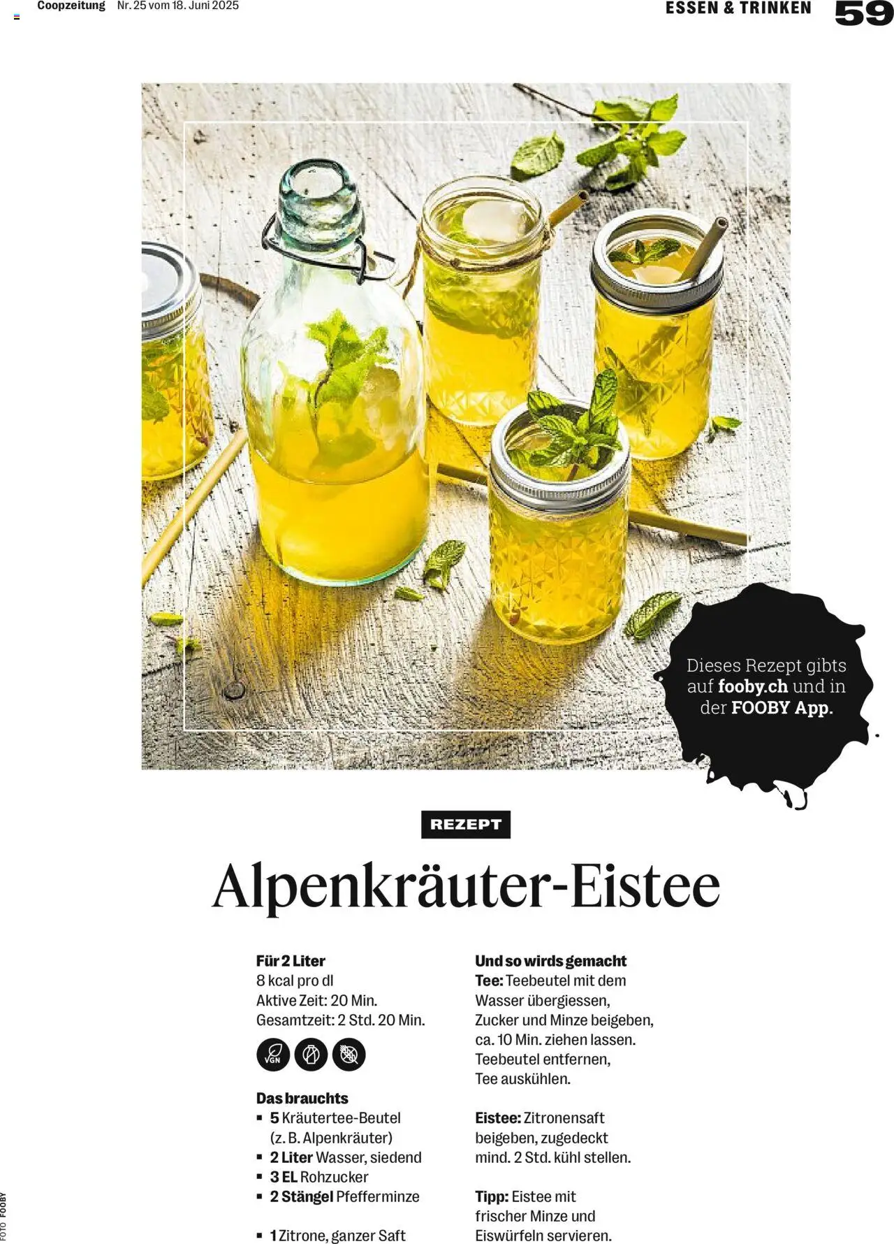 Coop Magazin ab 18.06.2025 | Seite: 59 | Produkte: Saft, Tee, Zitrone, Zucker