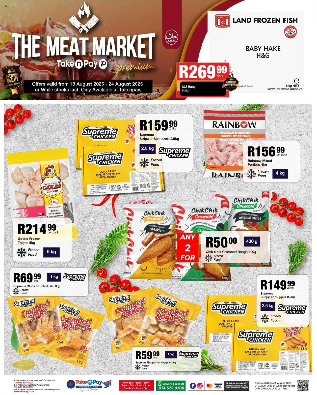 Take n Pay Specials │ valid from 18.08.2025 | Page: 13 | Products: Chicken, Fish, Burgers, Chilli