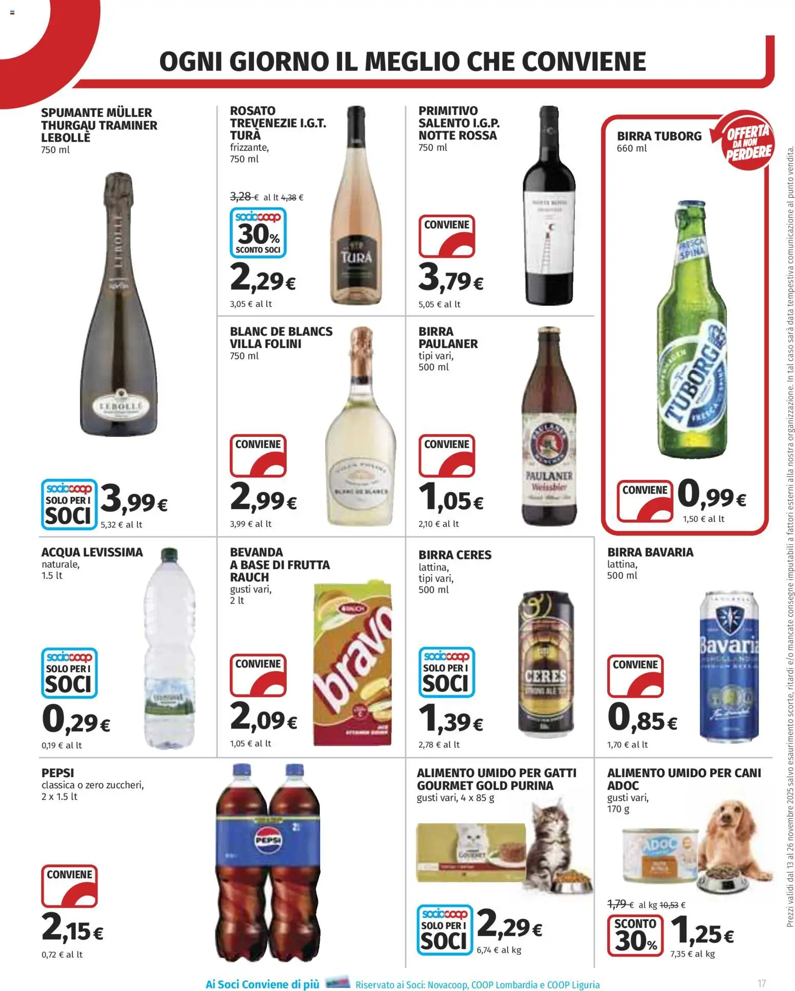 Volantino COOP del 13.11.2025 | Pagina: 17 | Prodotti: Frutta, Ceres, Spumante, Pepsi
