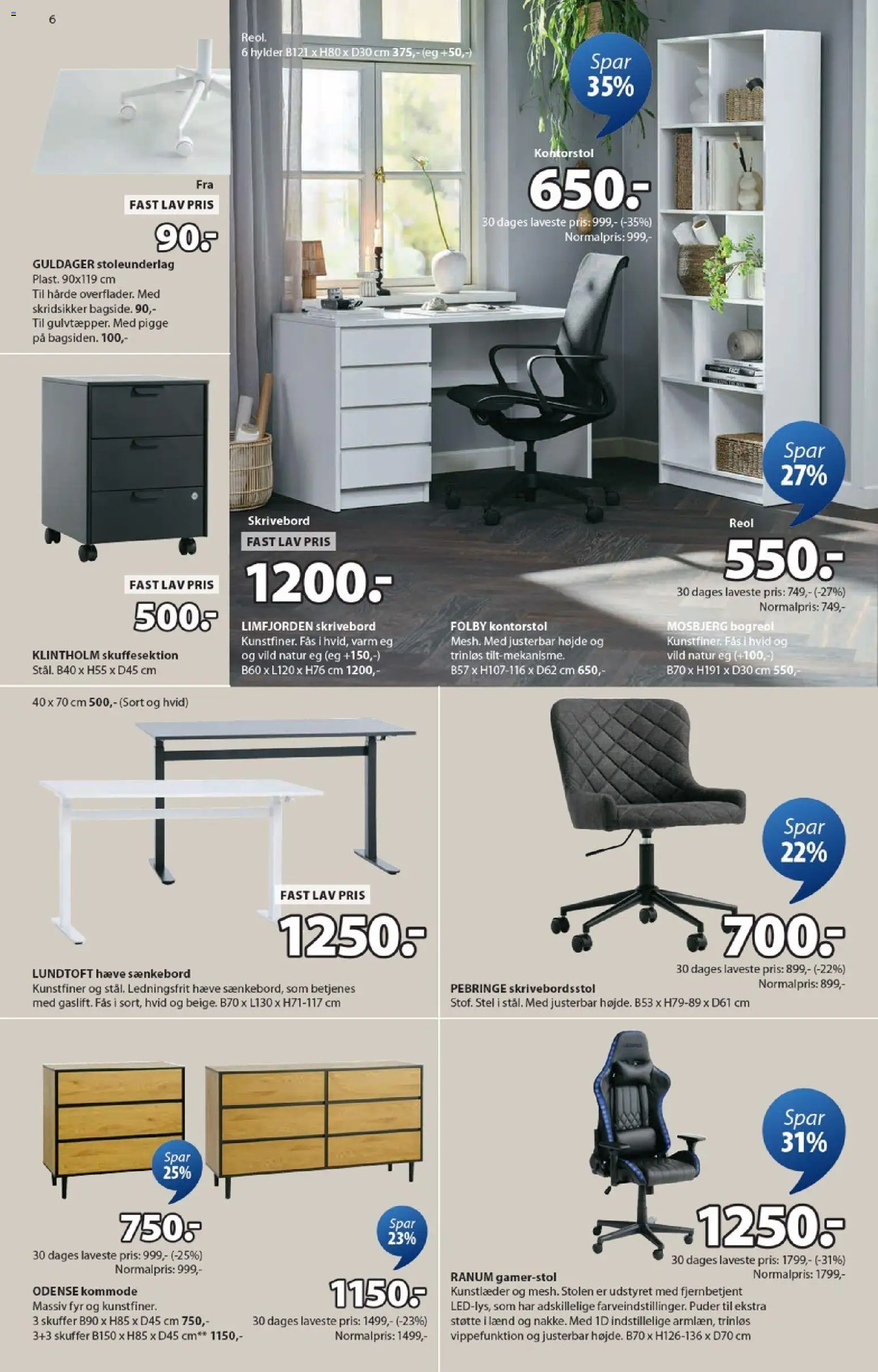 JYSK tilbudsavis – gyldig fra 13.02.2026 | Side: 6 | Produkter: Kommode, Skrivebord, Kontorstol, Søm