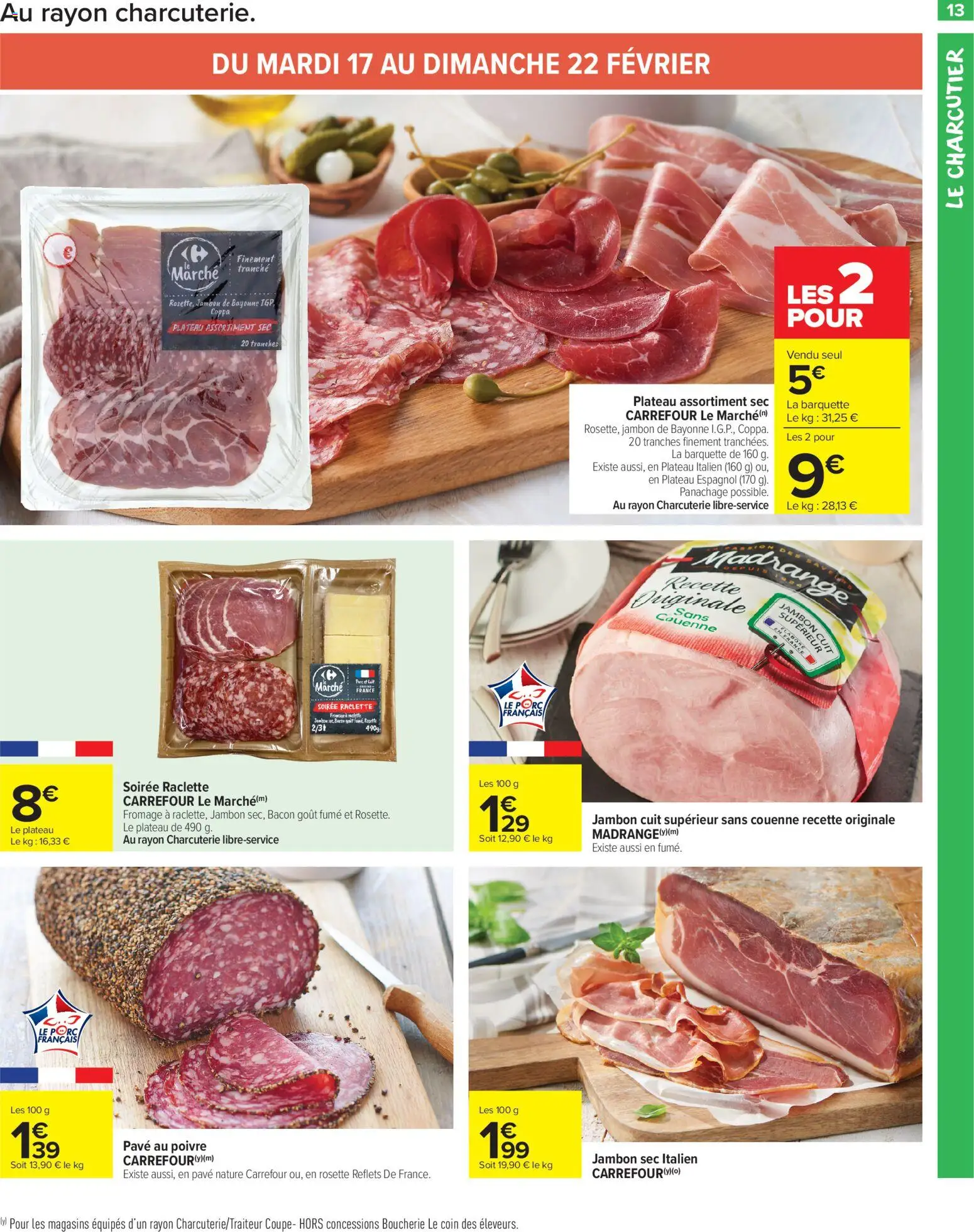{H1} | Page: 15 | Produits: Plateau, Raclette, Lait, Jambon