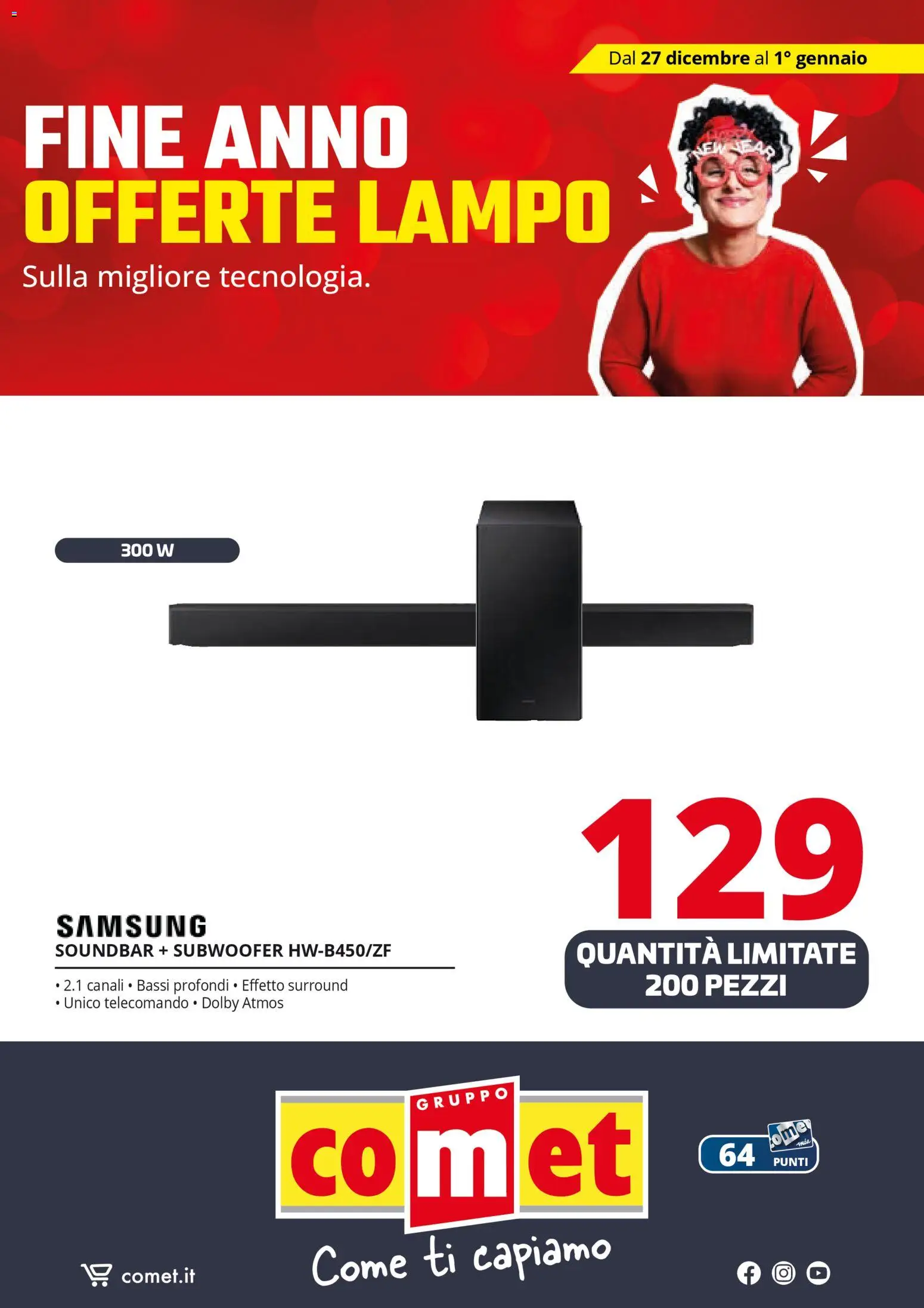 Volantino Comet del 27.12.2025 | Pagina: 41 | Prodotti: Telecomando, Soundbar, Samsung