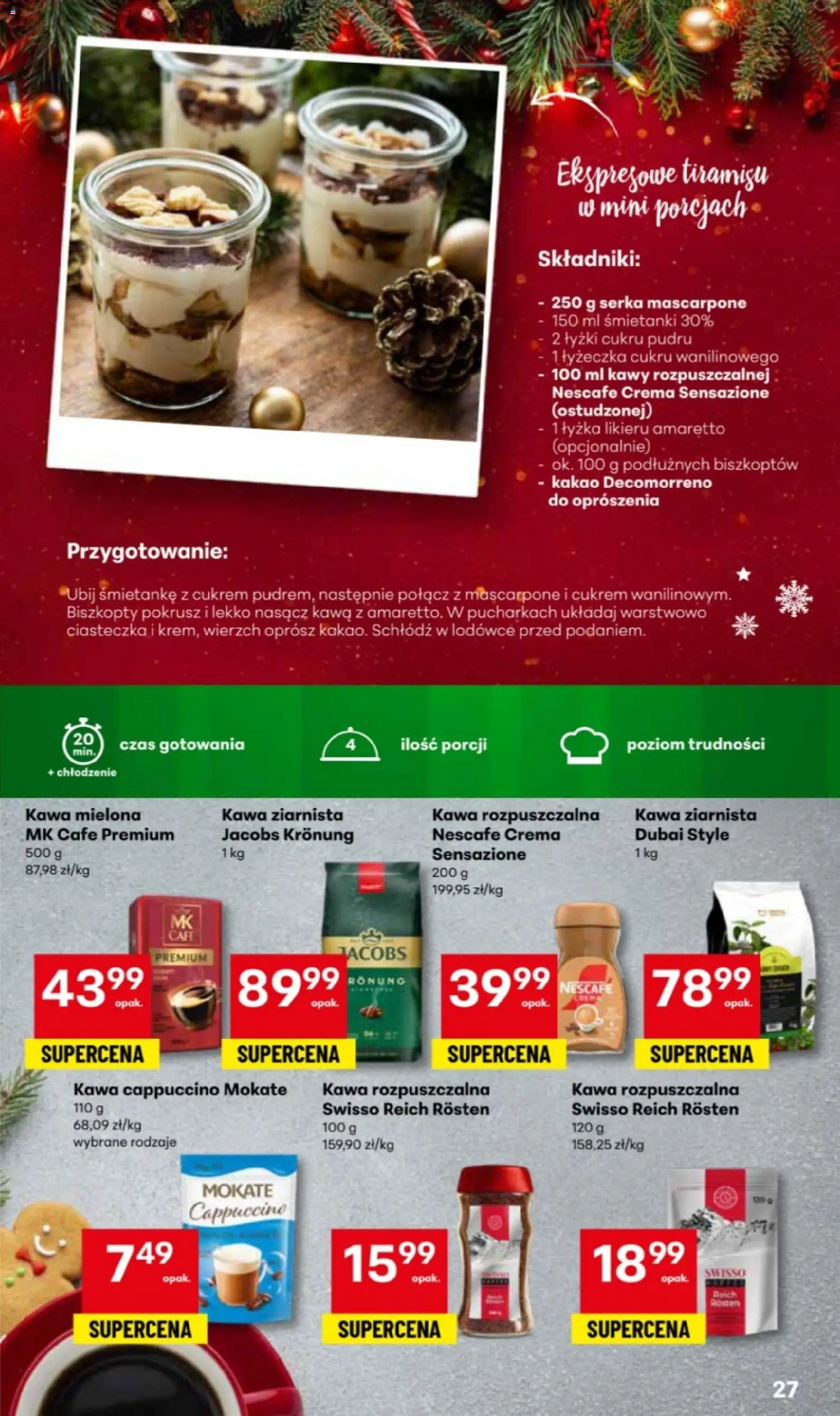 Delikatesy Centrum Gazetka - Przepisy na Bliskie Święta od 27.11.2025 | Strona: 27 | Produkty: Kakao, Nescafe, Tiramisu, Amaretto