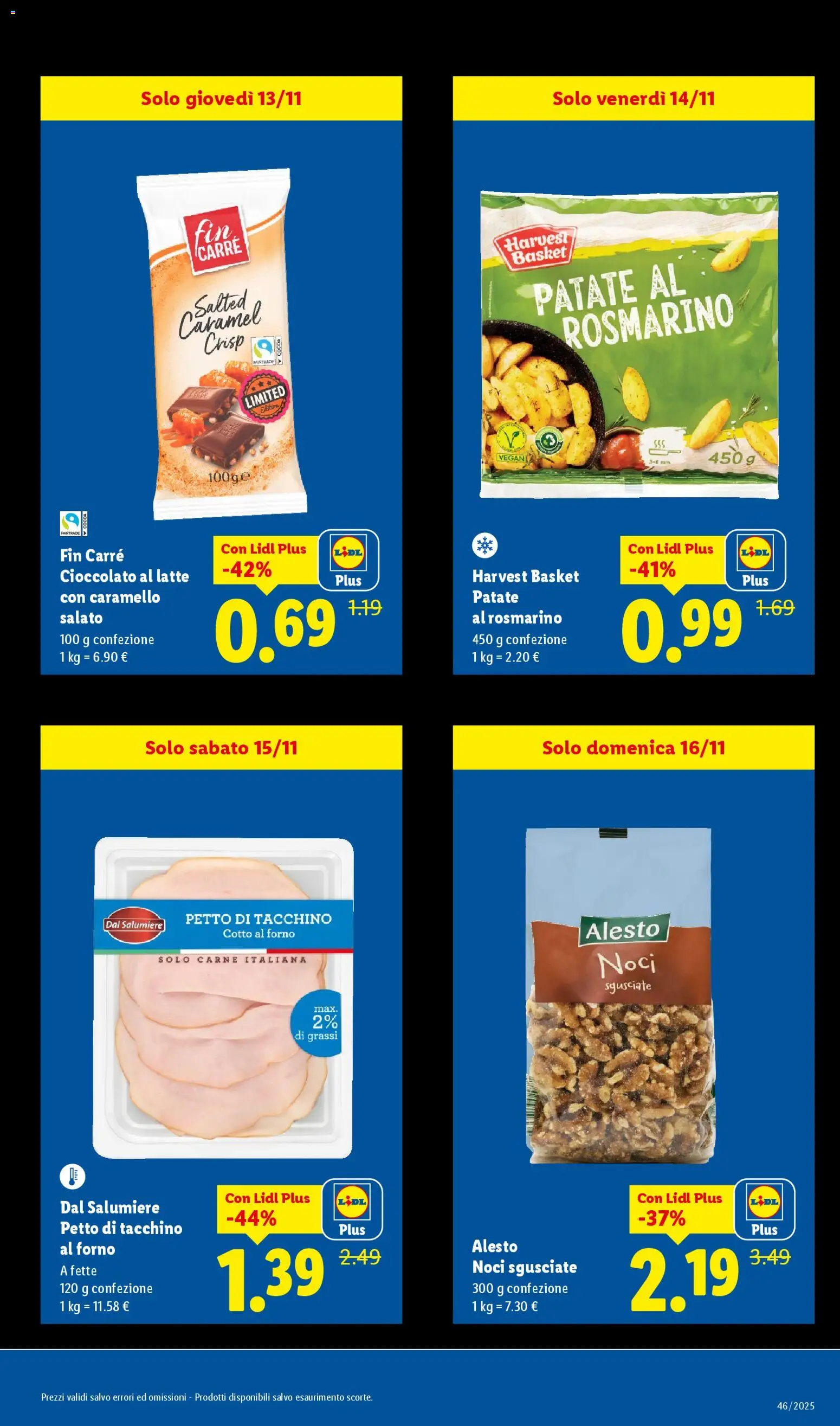 Volantino Lidl del 10.11.2025 | Pagina: 23 | Prodotti: Cioccolato, Patate, Tacchino, Noci