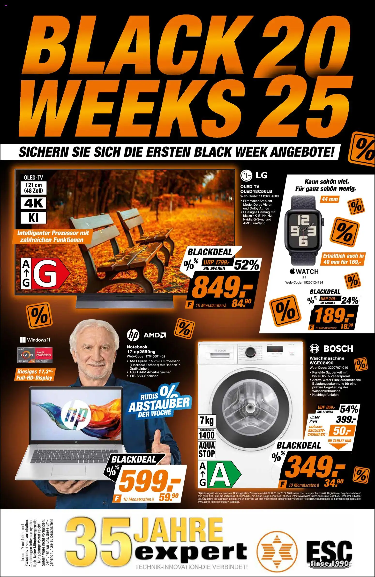 Expert - Black Friday – gültig ab 01.11.2025 | Seite: 1 | Produkte: Bosch, Waschmaschine, Notebook, TV