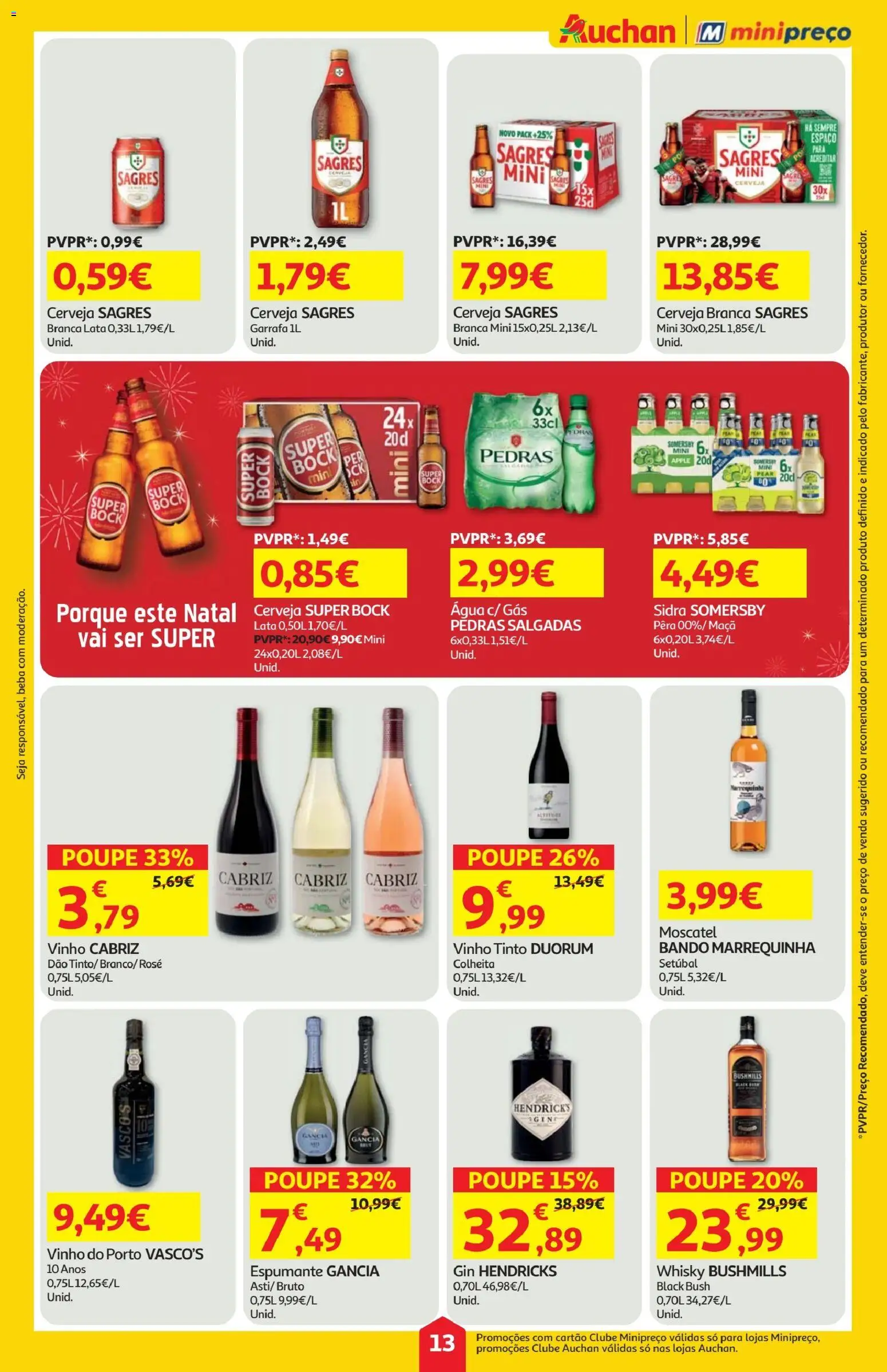 Minipreço folheto │ válido de 04.12.2025 | Página: 13 | Produtos: Agua, Espumante, Maça, Cerveja