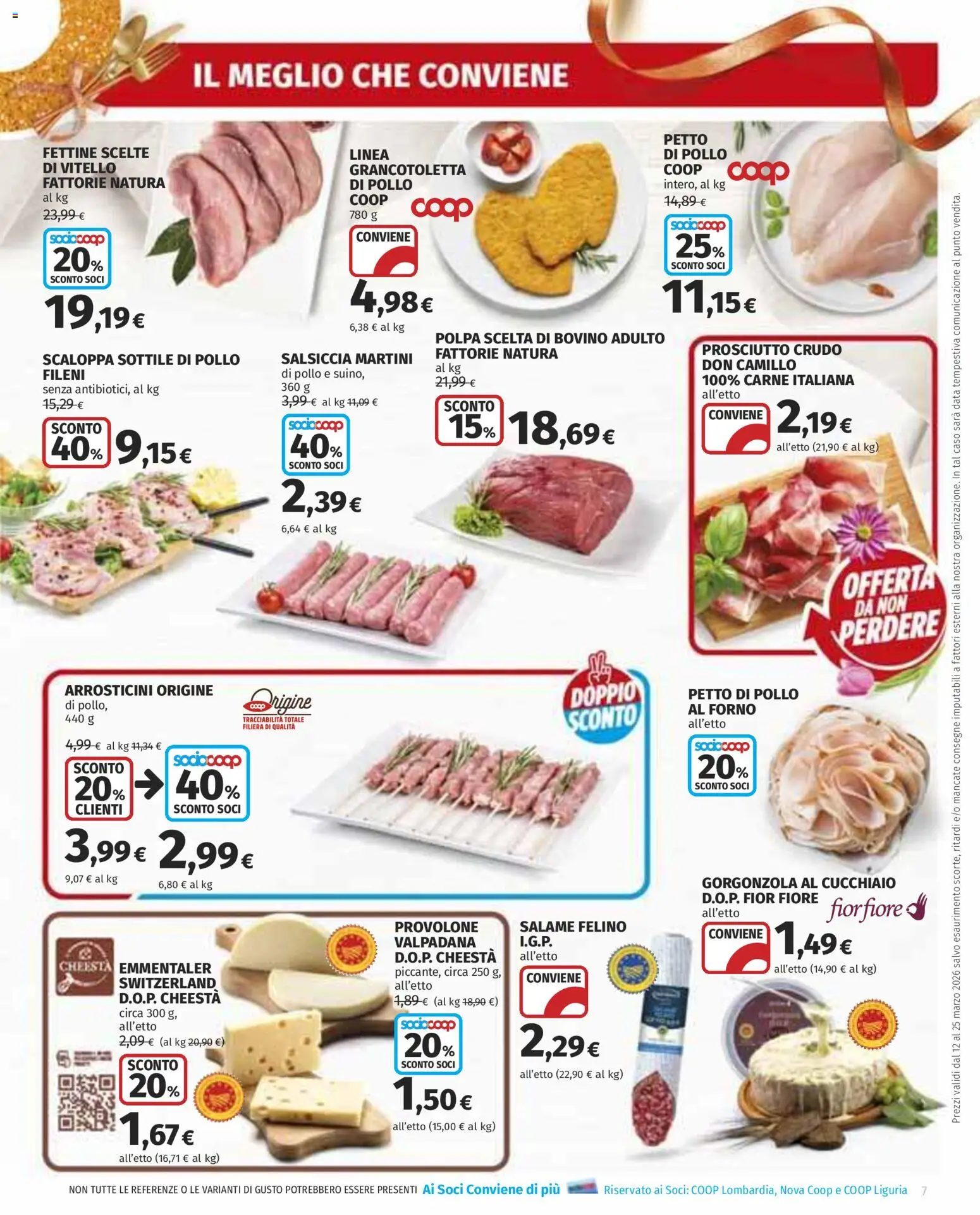 Volantino COOP del 12.03.2026 | Pagina: 7 | Prodotti: Petto di Pollo, Prosciutto Crudo, Salame, Data
