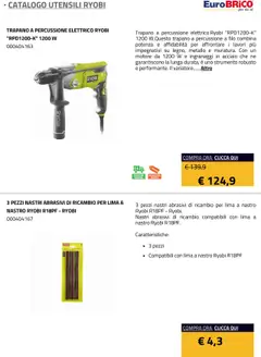 Anteprima del volantino Eurobrico Utensili Ryobi catalogo valido a partire dal 23.07.2025 | Pagina: 53 | Prodotti: Lima, Trapano