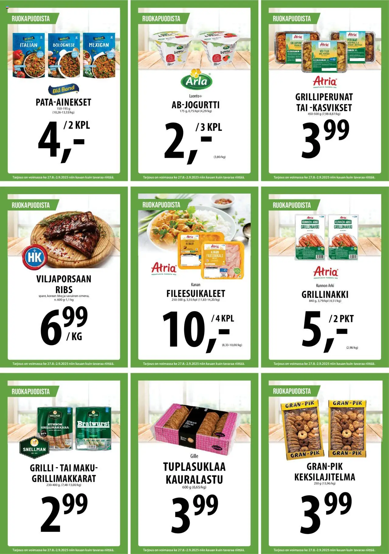  | Sivu: 22 | Tuotteet: Grilli, Grillimakkara, Hunaja