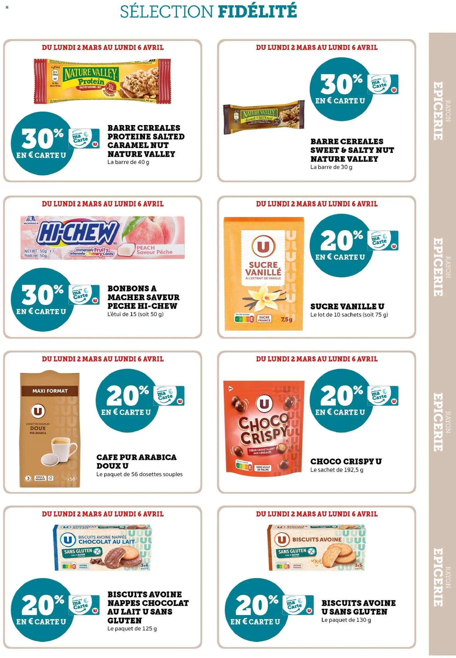 {H1} | Page: 15 | Produits: Pêche, Chocolat, Bonbons, Biscuits