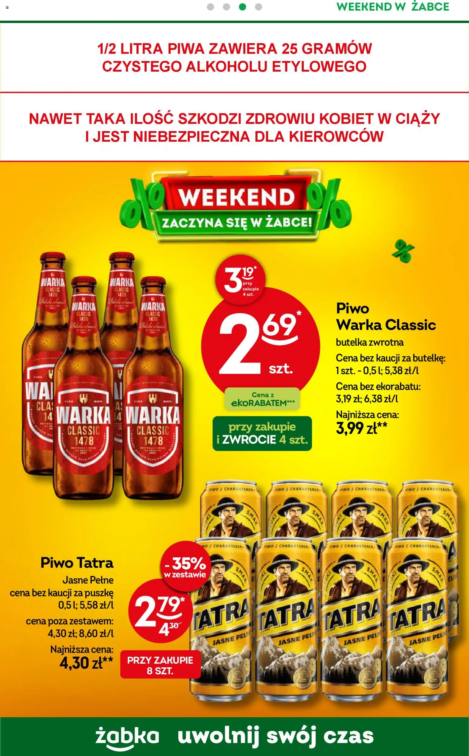 Żabka Gazetka - Weekendowe promocje od 21.11.2025 | Strona: 3 | Produkty: Warka, Piwo