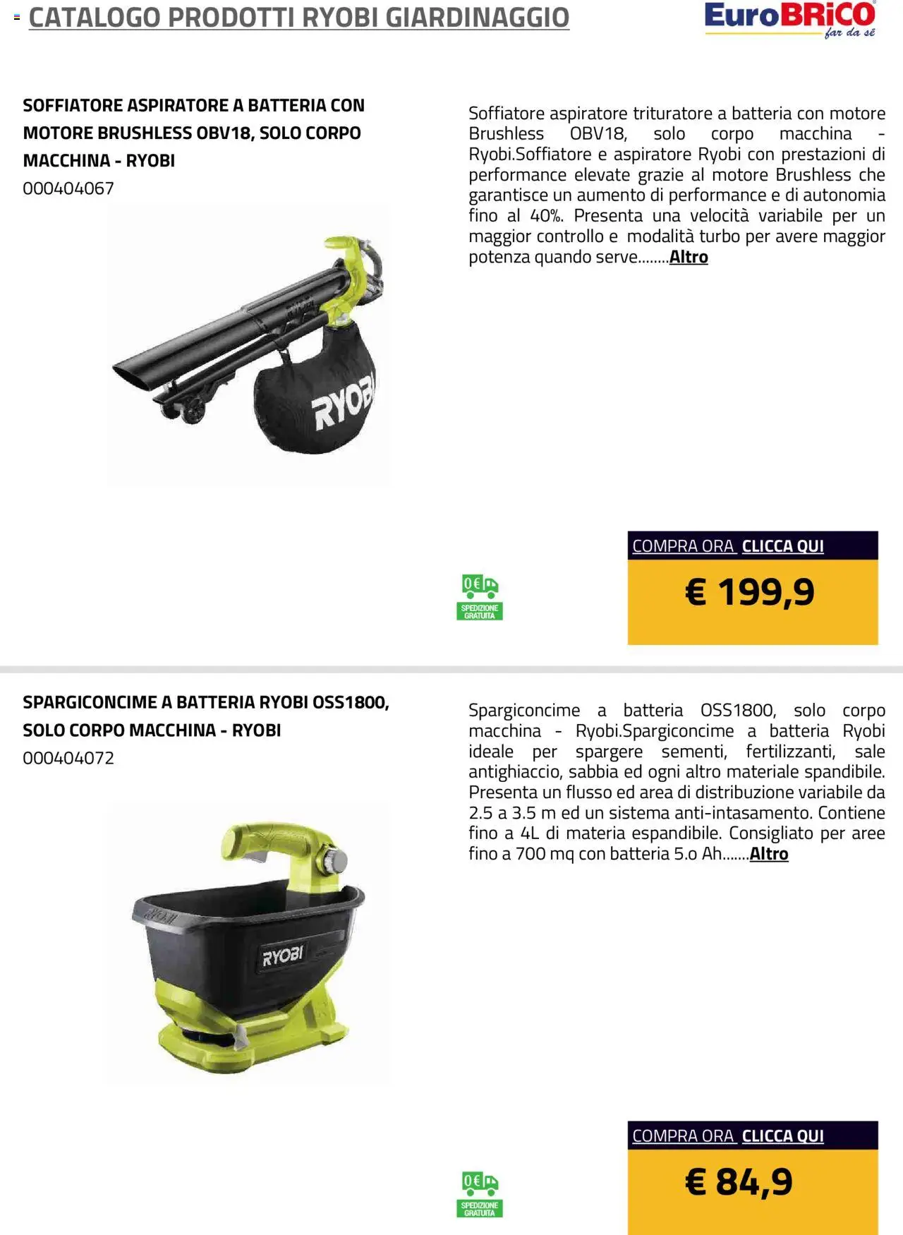 Volantino Eurobrico del 23.07.2025 | Pagina: 32 | Prodotti: Sale, Trituratore, Batteria
