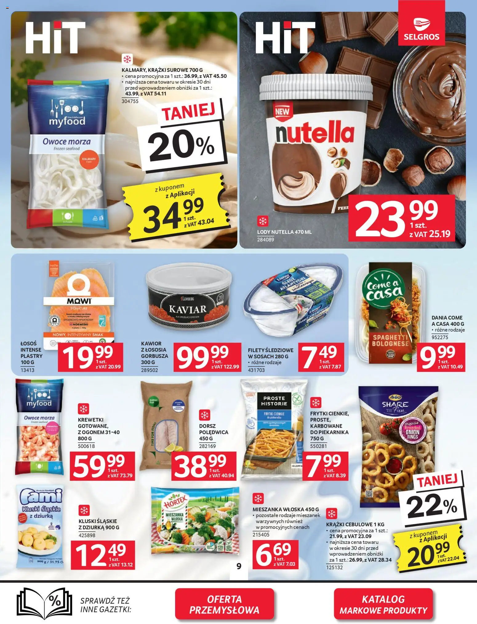 Selgros cash&carry Gazetka od 22.01.2026 | Strona: 9 | Produkty: Kluski śląskie, Lody, Kawior, Owoce morza