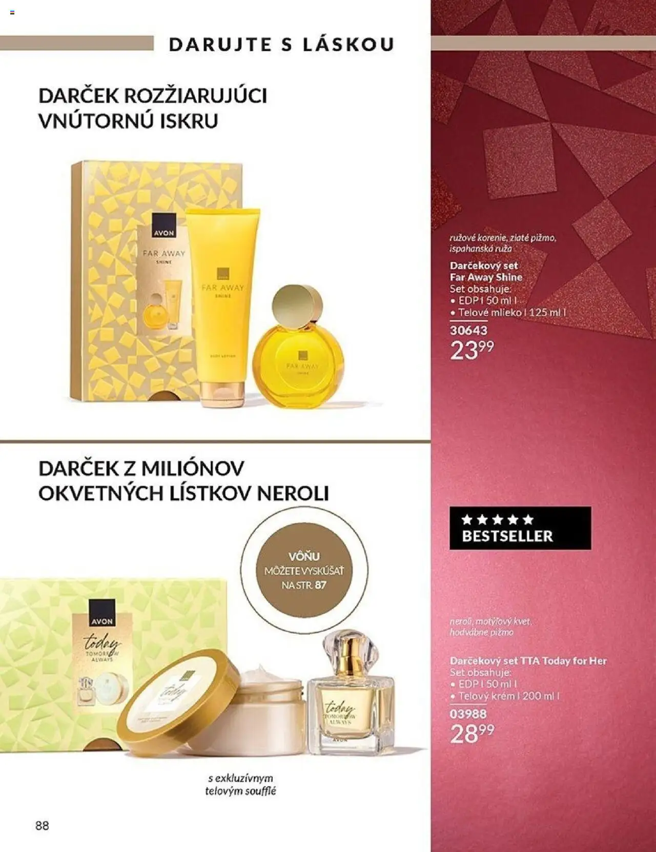 Nové Avon akcie – leták je platný od 01.10.2025 | Strana: 88 | Produkty: Mlieko, Telové mlieko, Telový krém, Krém