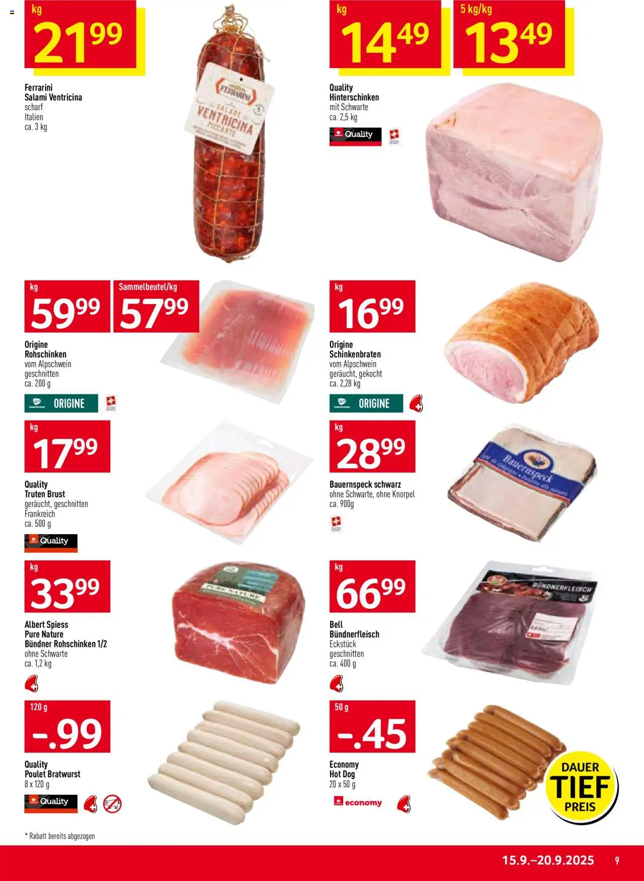 Prodega Aktionen – gültig ab 15.09.2025 | Seite: 9 | Produkte: Salami