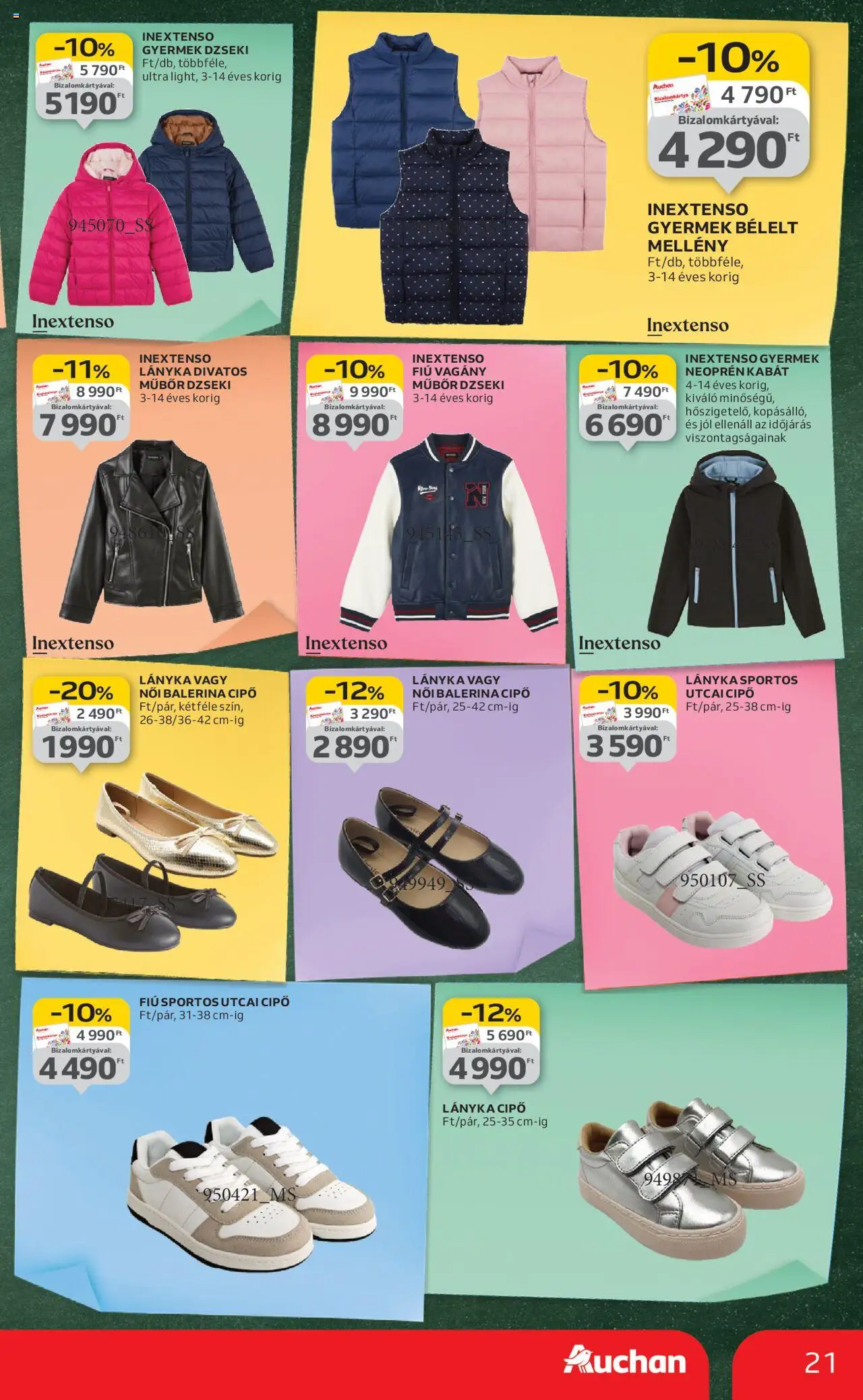 Auchan akciós ujság - amely érvényes a következő dátumtól: 07.08.2025 | Oldal: 21 | Termékek: Balerina cipő, Mellény, Dzseki