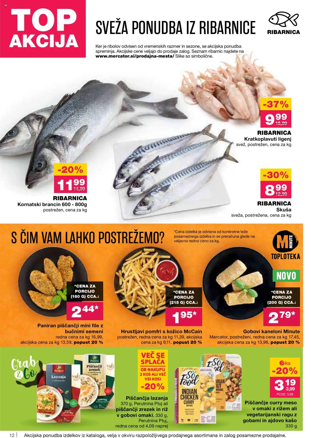 Novi Mercator katalog ponudbe – veljaven od 02.10.2025 | Stran: 12 | Izdelki: Kos, Riz, Lazanja