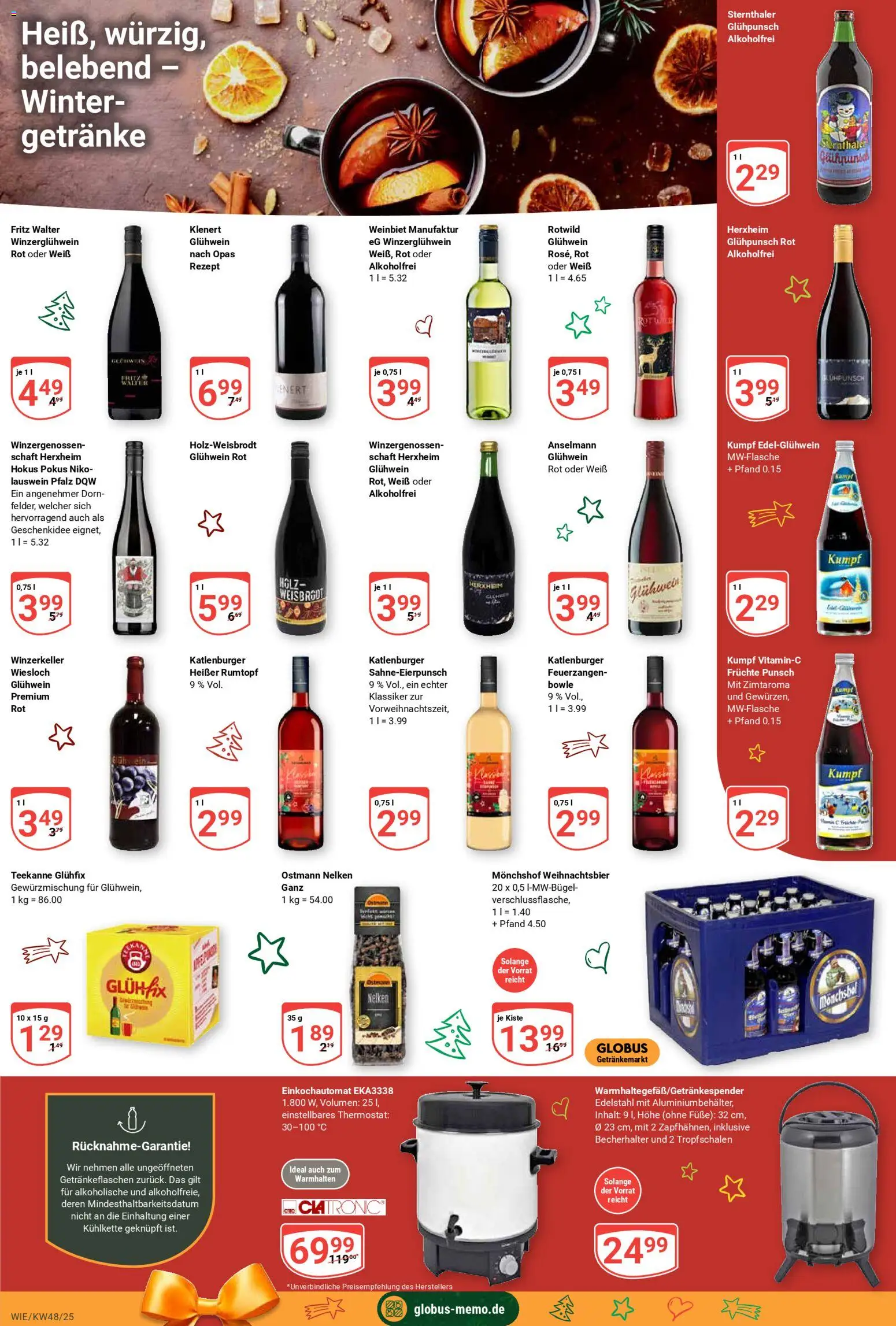 Globus prospekt Waghäusel-Wiesental	 – gültig ab 24.11.2025 | Seite: 18 | Produkte: Monchshof, Teekanne