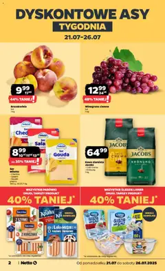 Netto gazetka - Spożywcza od 21.07.2025 | Strona: 2 | Produkty: Śledzie lisner, Kawa ziarnista, Parówki, Kawa