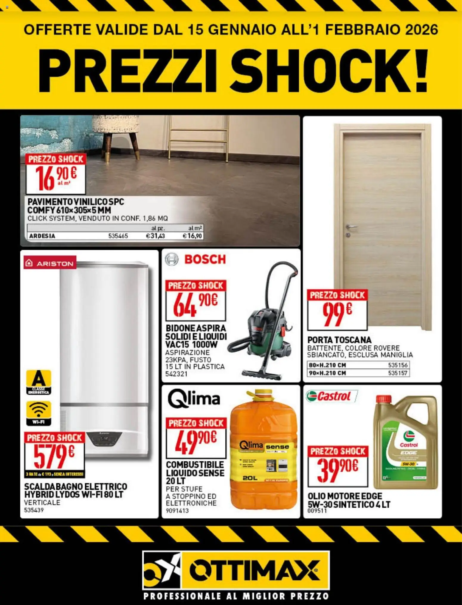Volantino Ottimax del 15.01.2026 | Pagina: 1 | Prodotti: Olio motore, Scaldabagno, Pavimento, Olio