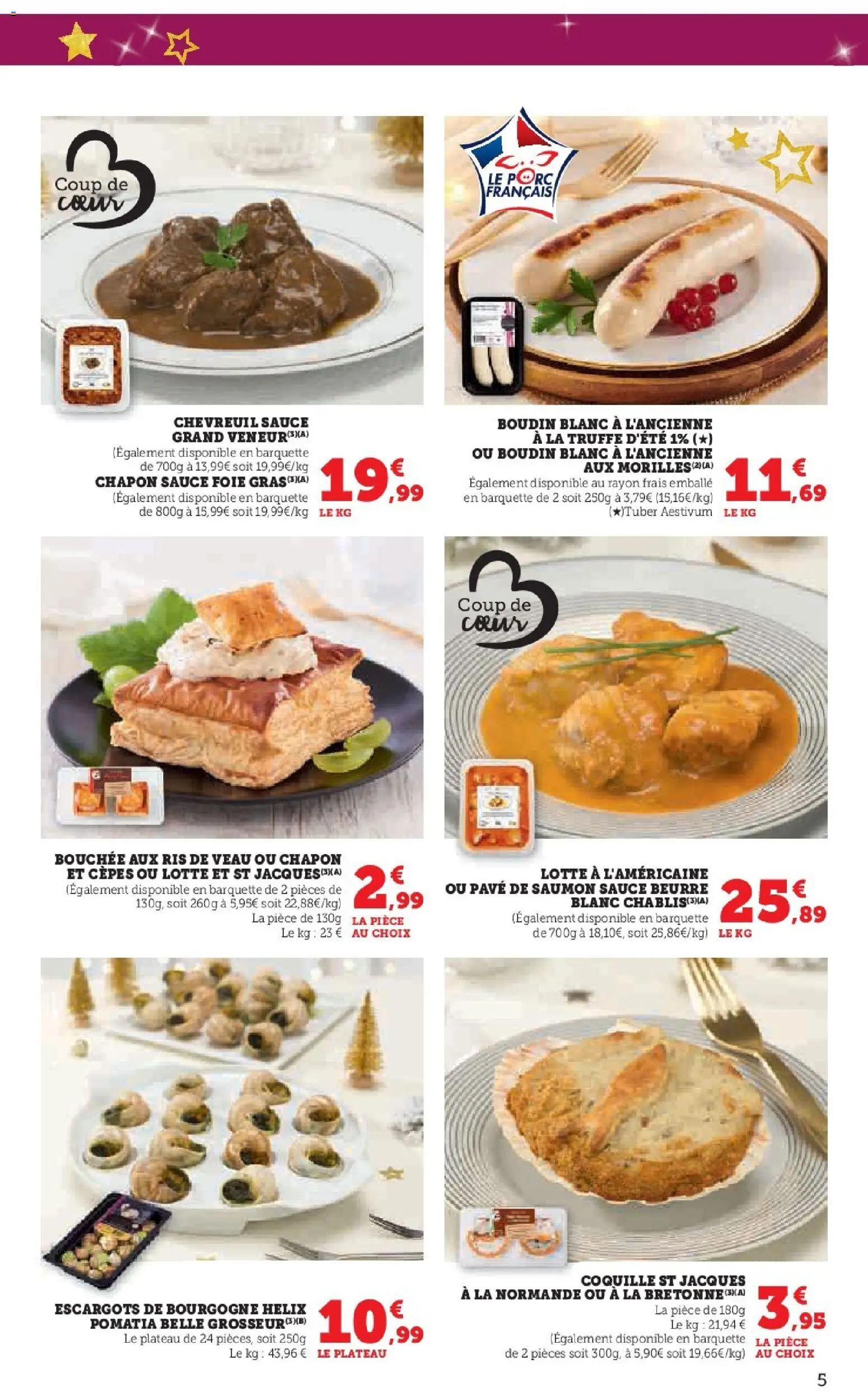 {H1} | Page: 5 | Produits: Ris de veau, Chapon, Plateau, Porc