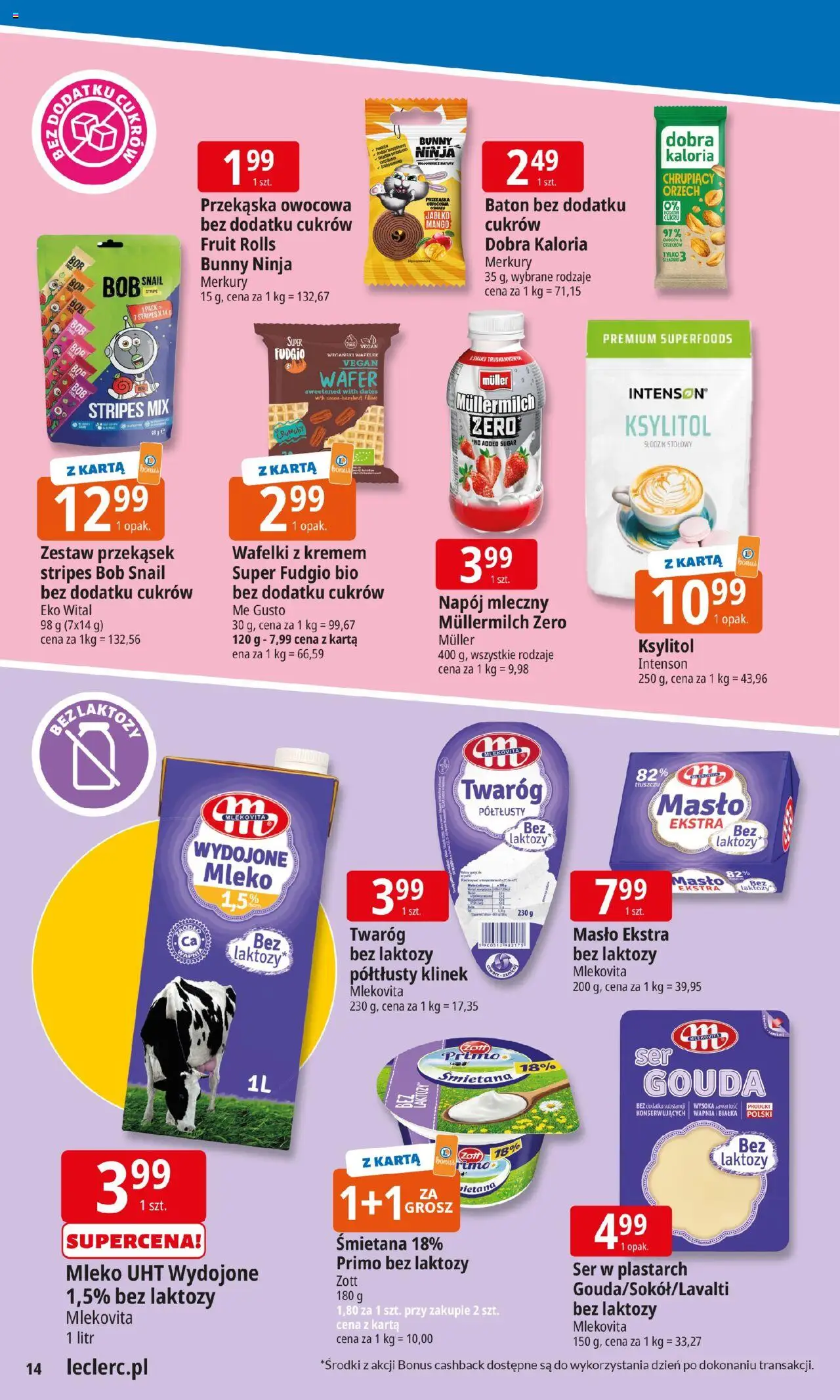 E.Leclerc Gazetka - Kłodzko od 20.10.2025 | Strona: 14 | Produkty: Bób, Wafelki, Mleko, Ser