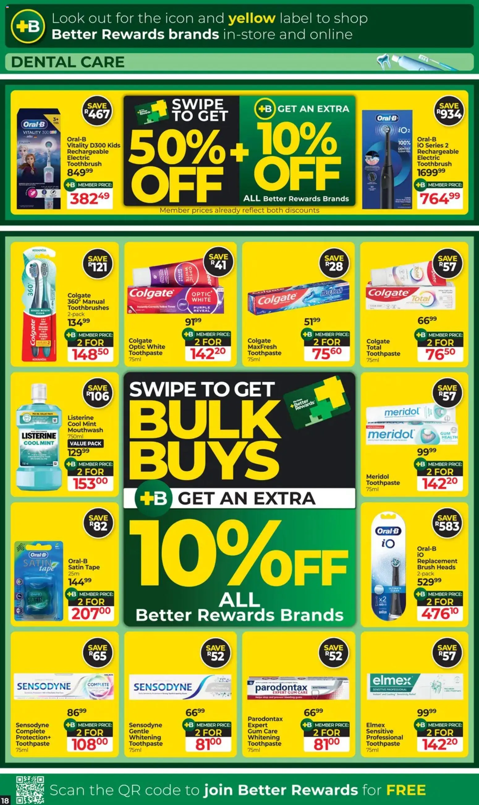 New Dis-Chem catalogue – valid from 17.03.2026 | Page: 18 | Products: Toothpaste, Mouthwash, Tape, Toothbrush