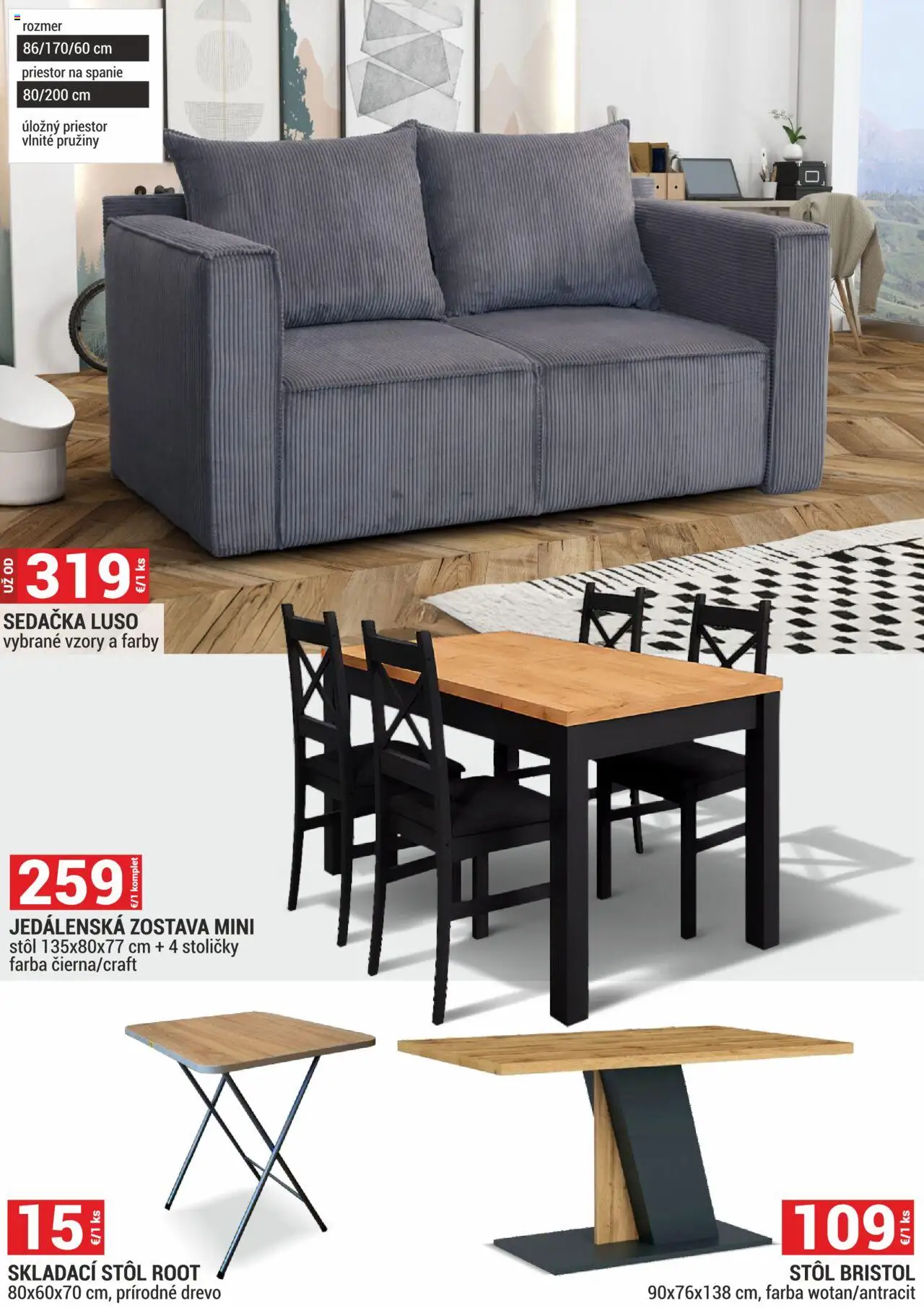 Merkury Market nábytok, sedačky, matrace │ platný od 01.08.2025 | Strana: 2 | Produkty: Sedačka, Stoličky, Stôl, Jedálenská zostava