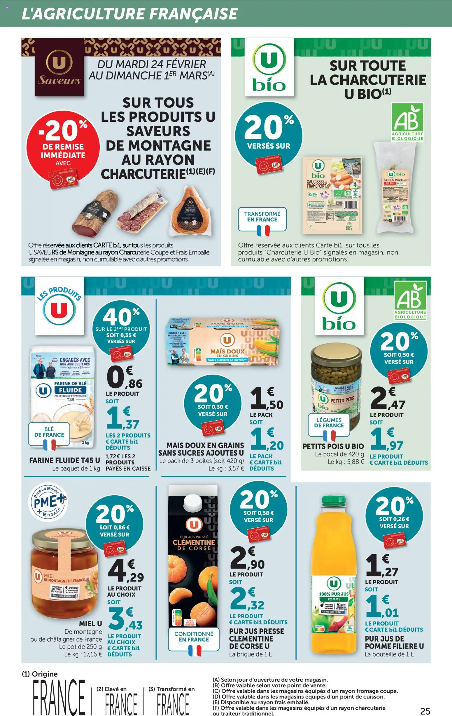 {H1} | Page: 25 | Produits: Saucisson, Miel, Pois, Porc