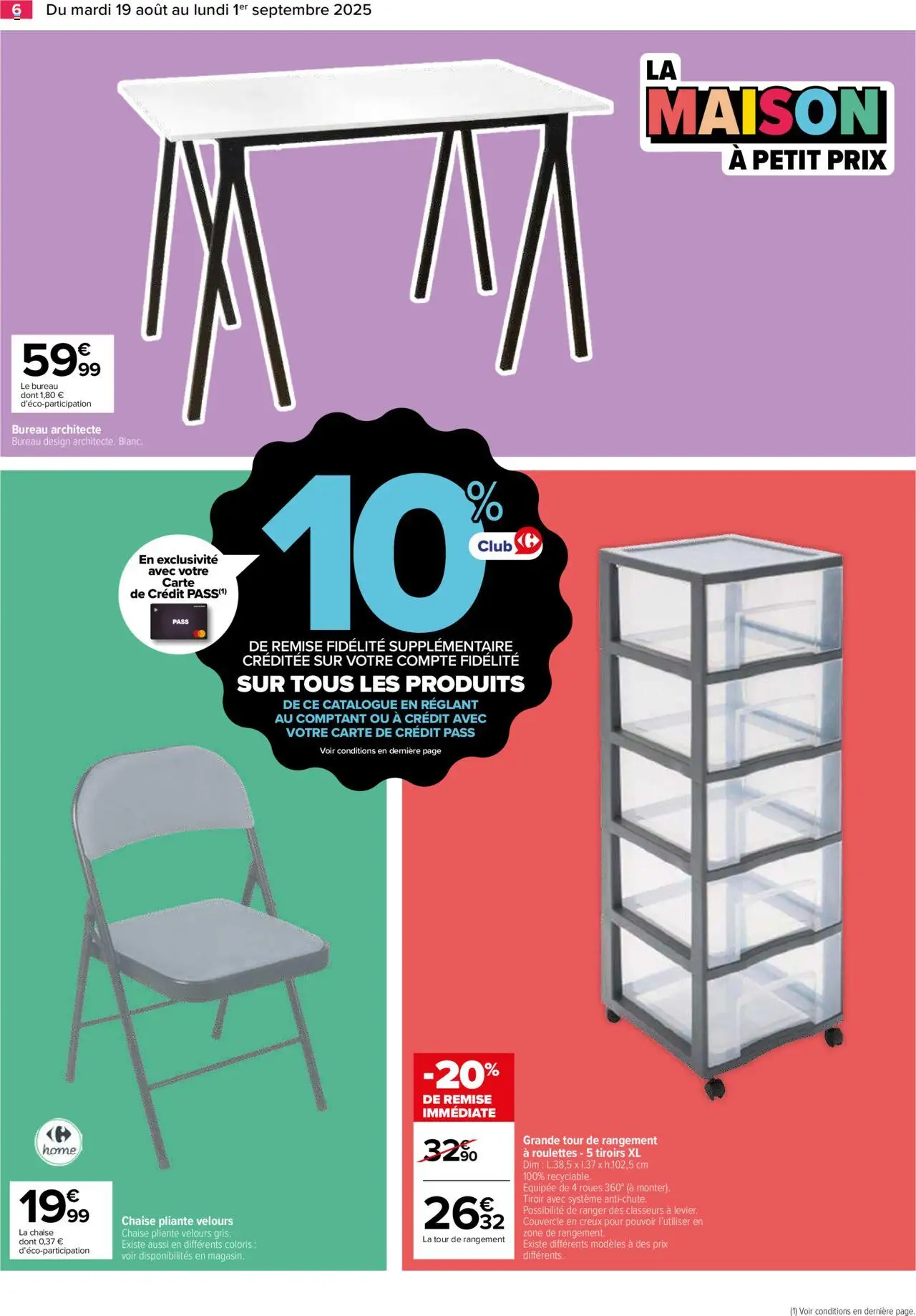  | Page: 6 | Produits: Bureau, Chaise pliante, Chaise, Tiroirs