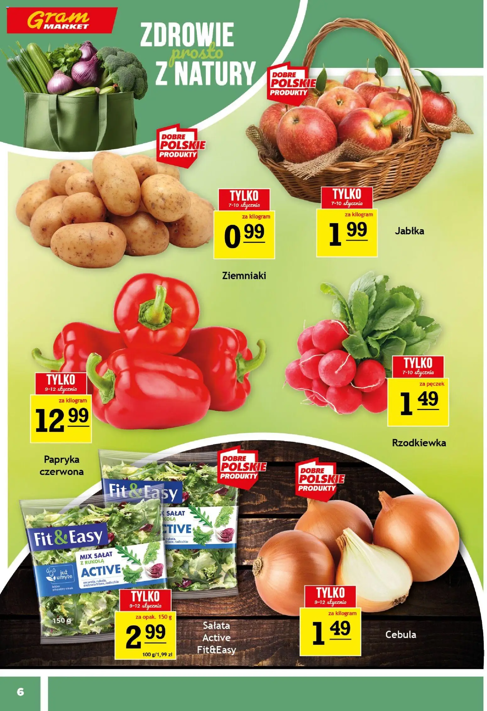 Gram Market Gazetka od 07.01.2026 | Strona: 6 | Produkty: Papryka, Mix sałat, Jabłka, Ziemniaki