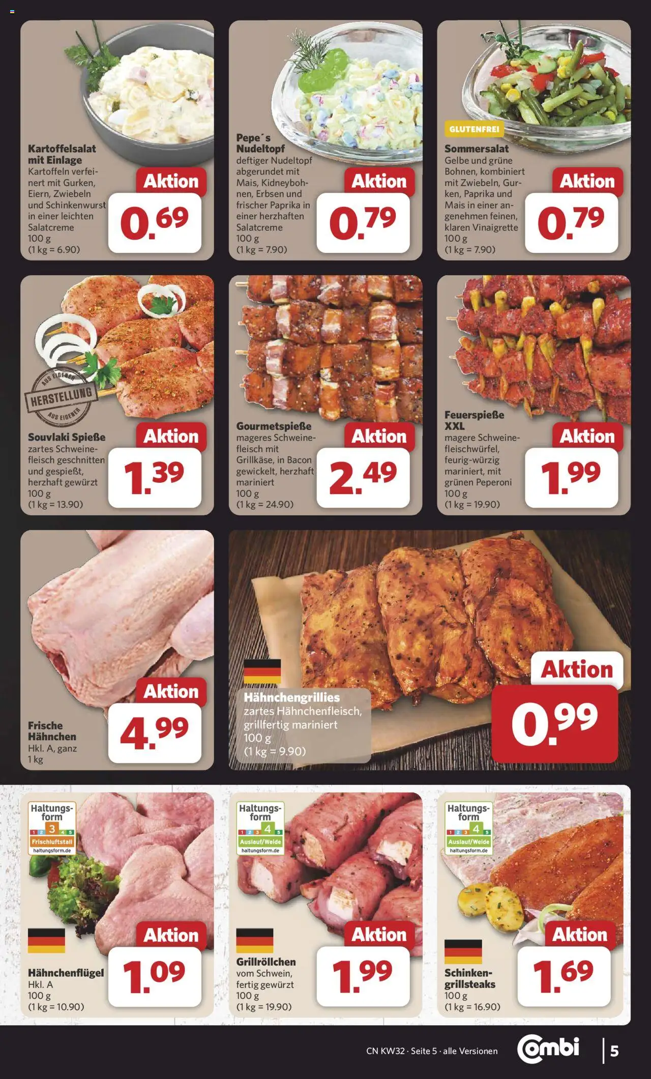 Combi Prospekt 	 - gültig ab dem 03.08.2025 | Seite: 5 | Produkte: Hahnchen, Kartoffeln, Zwiebeln, Erbsen