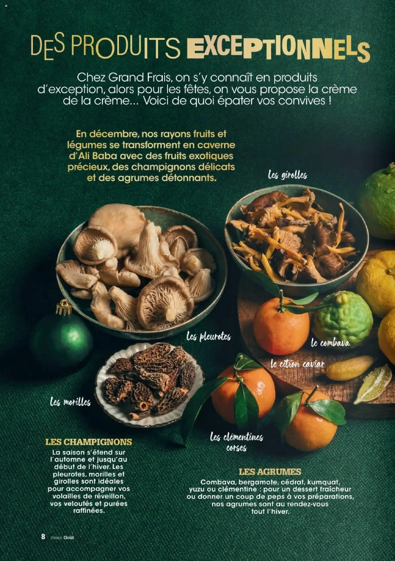 {H1} | Page: 8 | Produits: Citron, Clémentine, Caviar, Crème