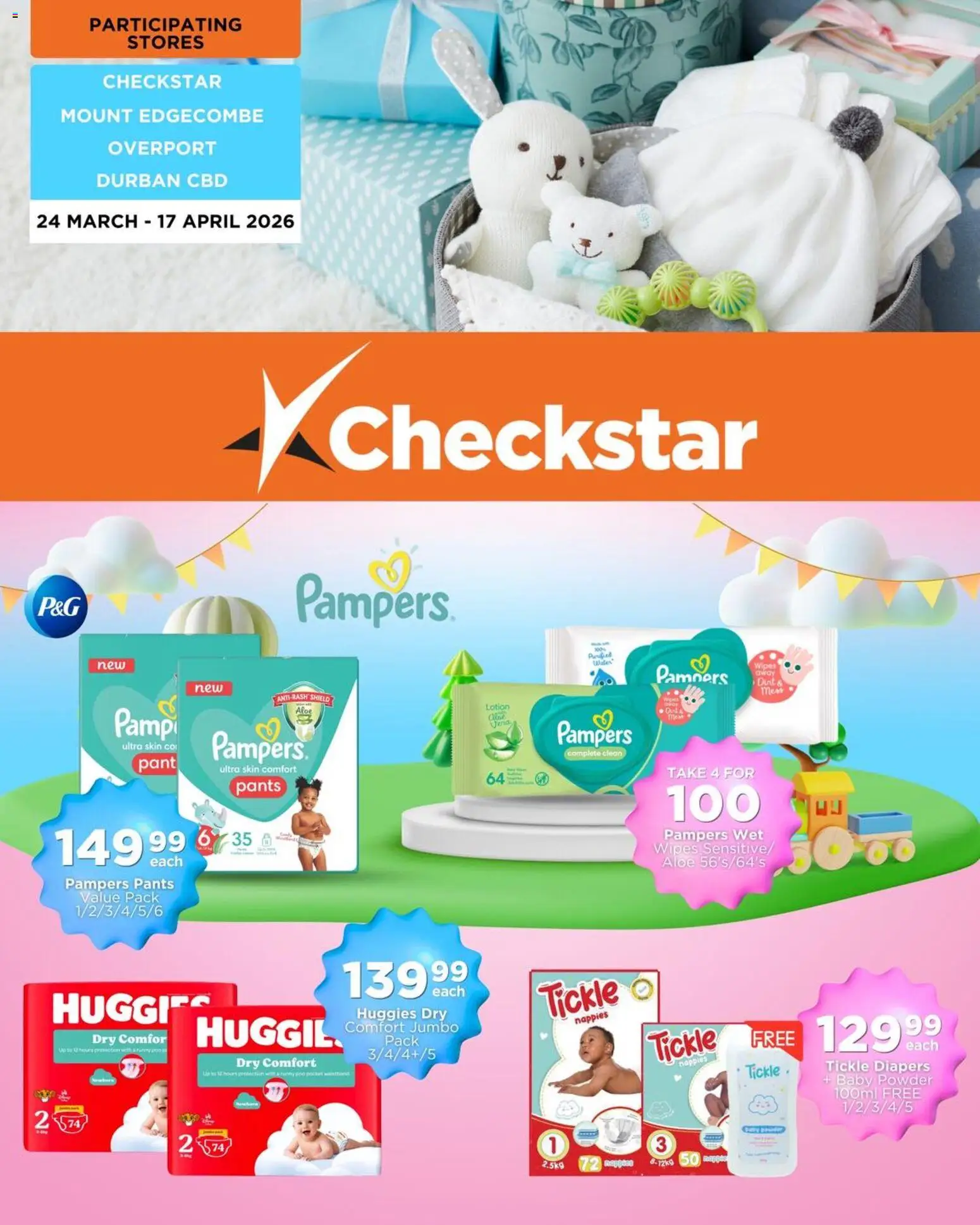New Check Star catalogue – valid from 24.03.2026 | Page: 1 | Products: Pants, Powder, Water, Lotion